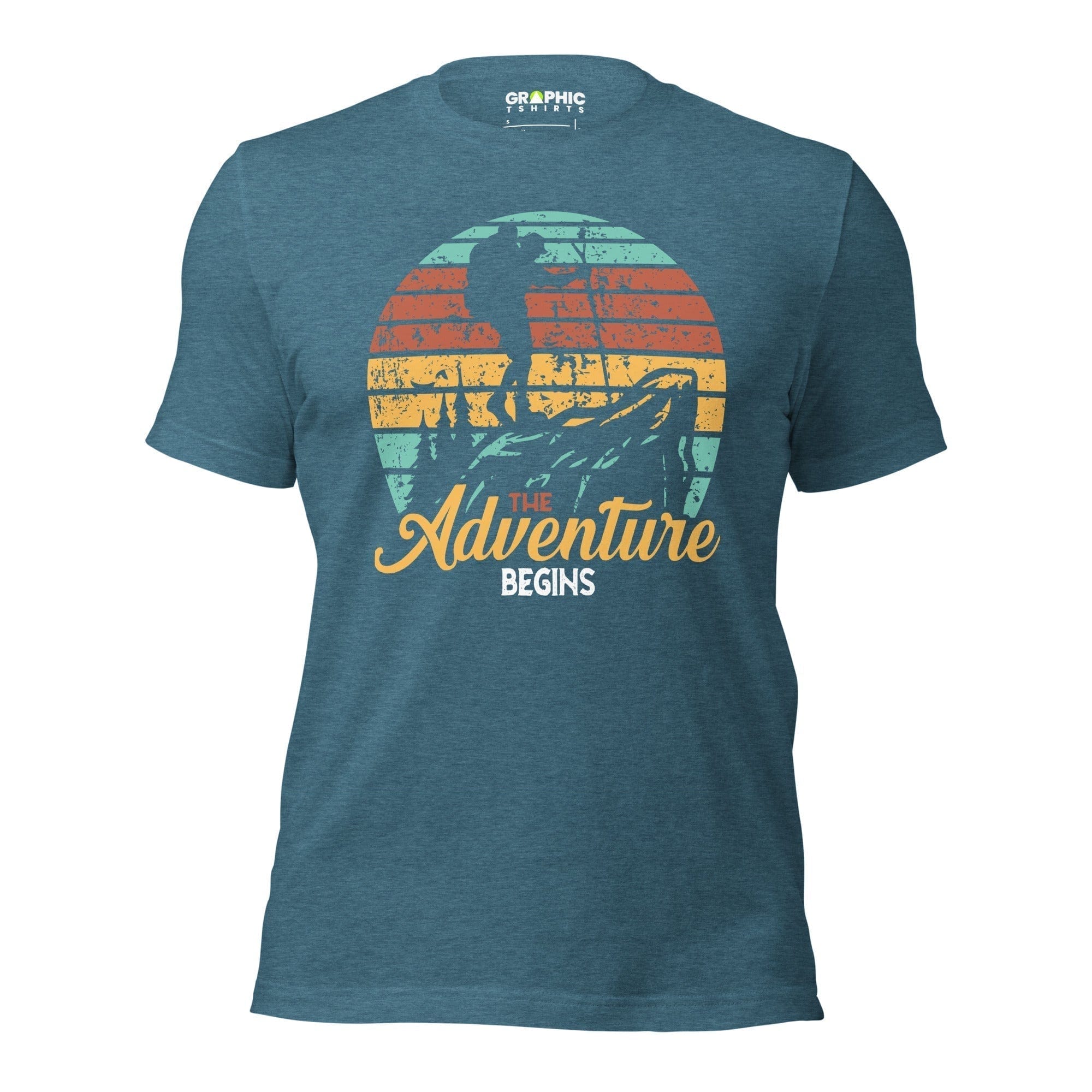 GRAPHIC T-SHIRTS Heather Deep Teal / S Unisex Staple T-Shirt - The Adventure Begins