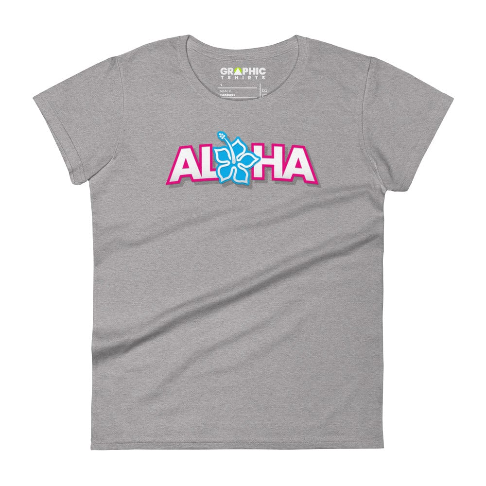 GRAPHIC T-SHIRTS Heather Grey / S Women's Fashion Fit T-Shirt - Aloha Hawaii