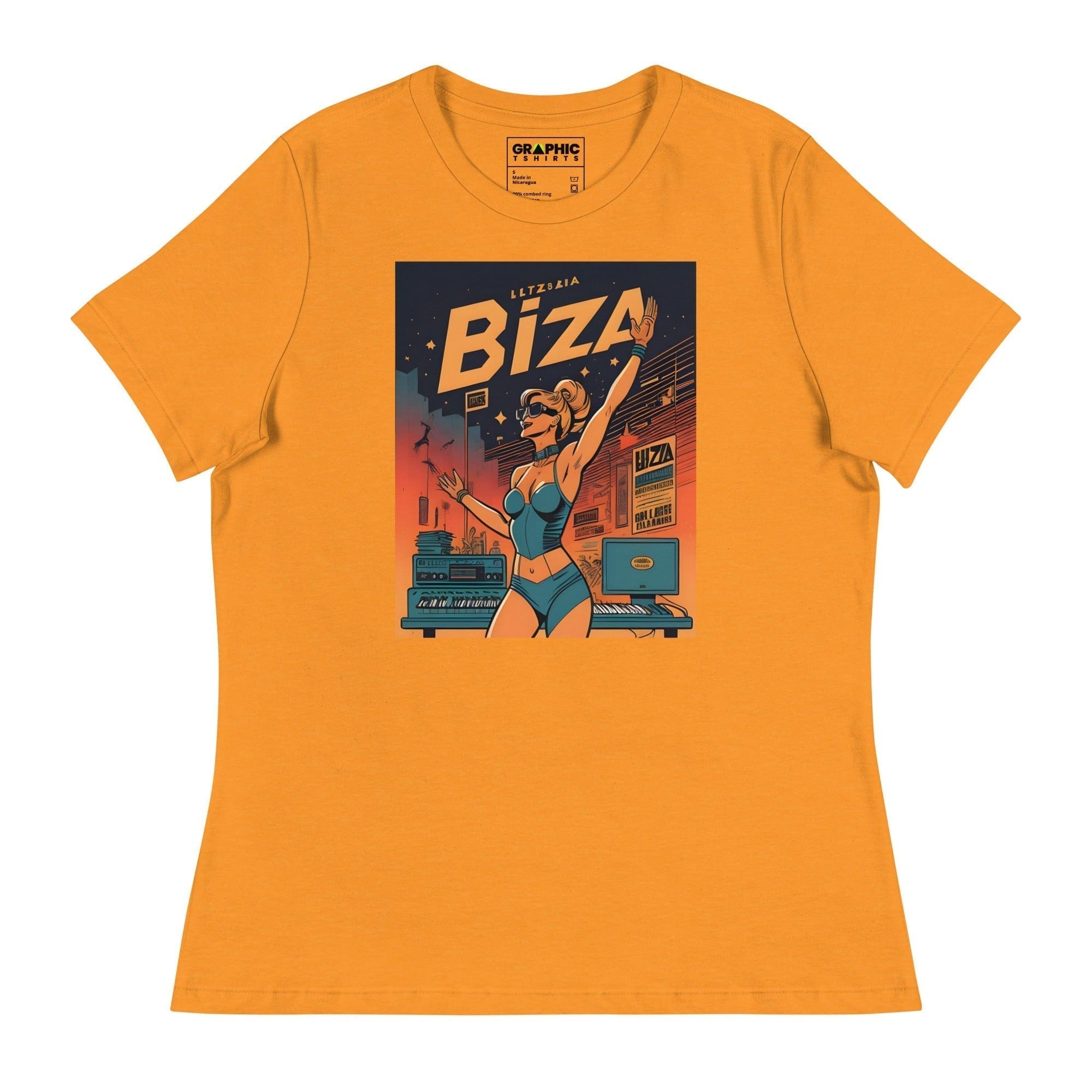 GRAPHIC T-SHIRTS Heather Marmalade / S Women's Relaxed T-Shirt - Ibiza Night Club Heroes Comic Series v.23