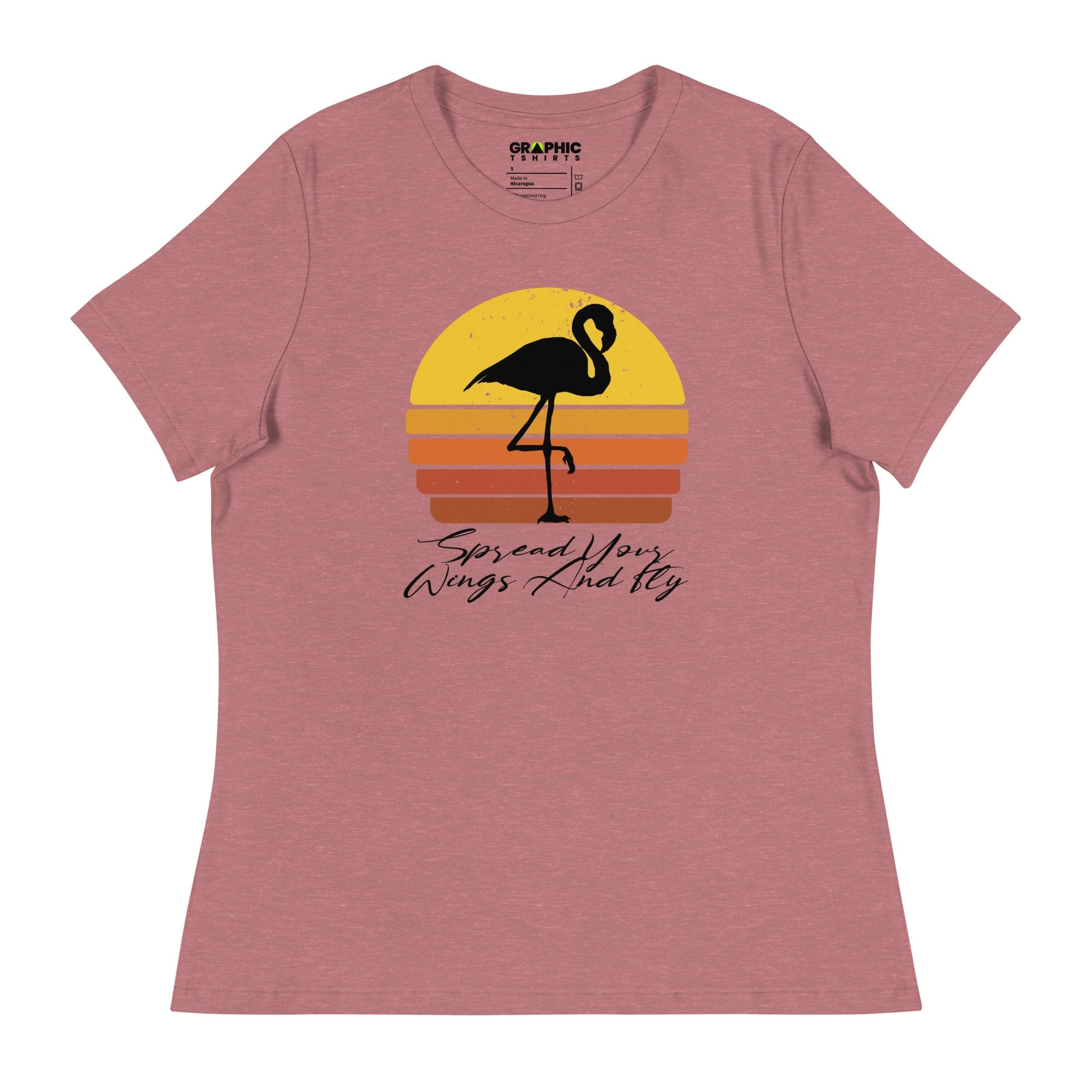 GRAPHIC T-SHIRTS Heather Mauve / S Women's Relaxed T-Shirt - Spread Your Wings And Fly