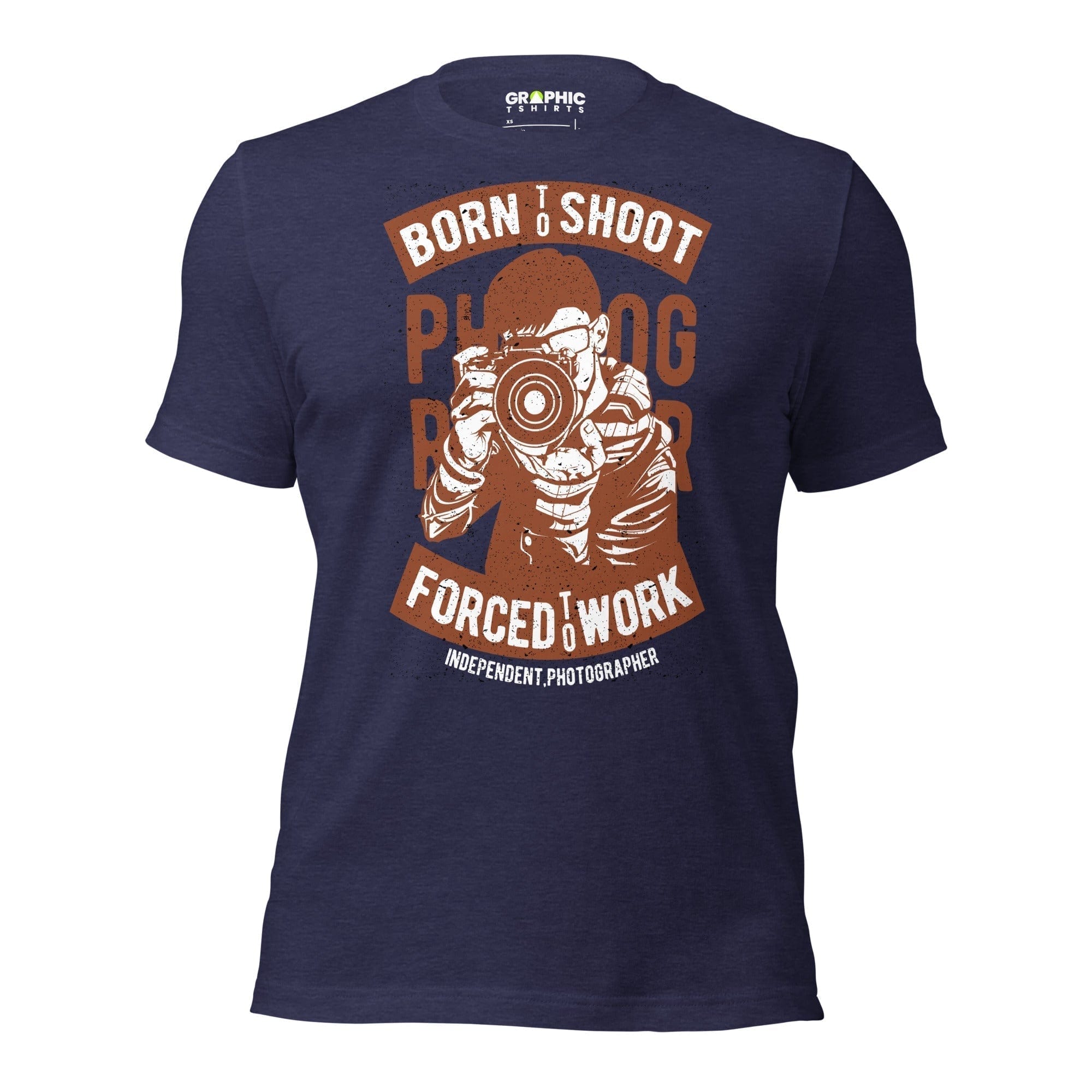 GRAPHIC T-SHIRTS Heather Midnight Navy / XS Unisex Staple T-Shirt - Photographer Born To Shoot Forced To Work Independent Photographer