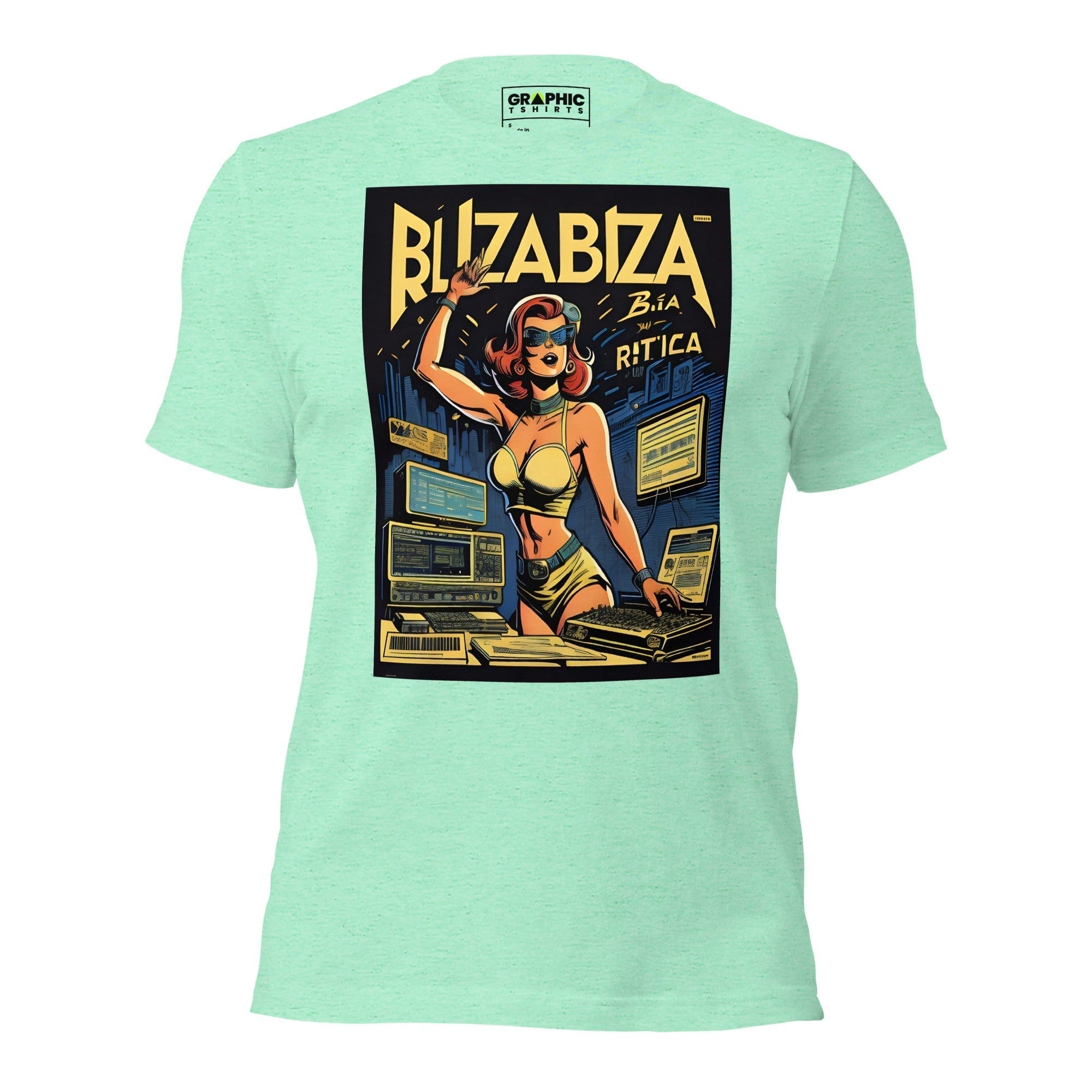 GRAPHIC T-SHIRTS Heather Mint / S Unisex Crew Neck T-Shirt - Ibiza Night Club Heroes Comic Series v.26