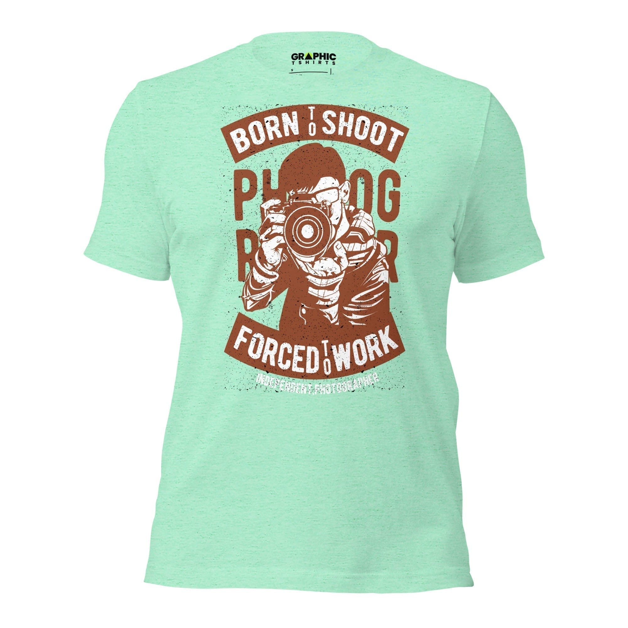 GRAPHIC T-SHIRTS Heather Mint / S Unisex Staple T-Shirt - Photographer Born To Shoot Forced To Work Independent Photographer