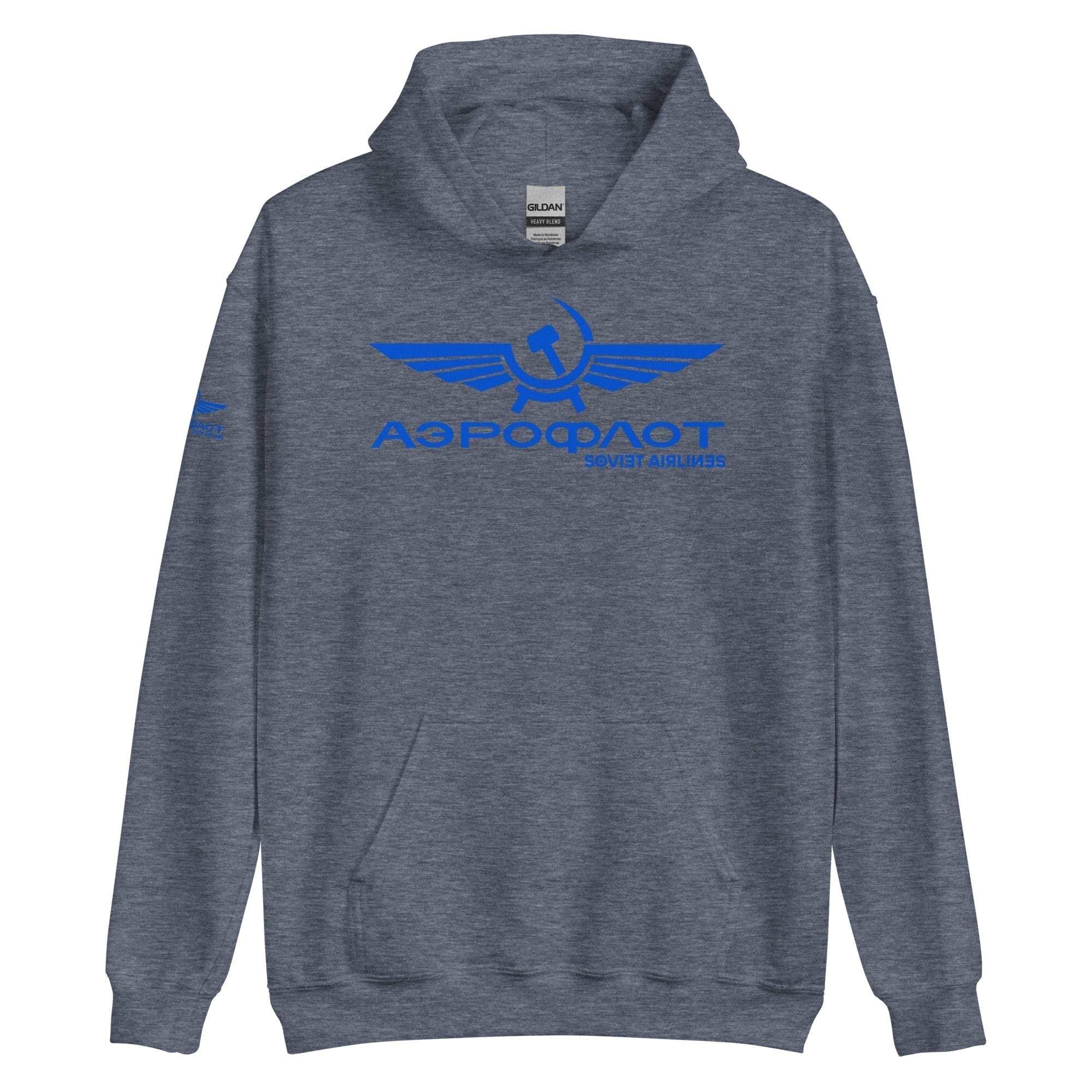 GRAPHIC T-SHIRTS Heather Sport Dark Navy / S Unisex Heavy Blend Hoodie - Aeroflot Soviet Airlines v.12