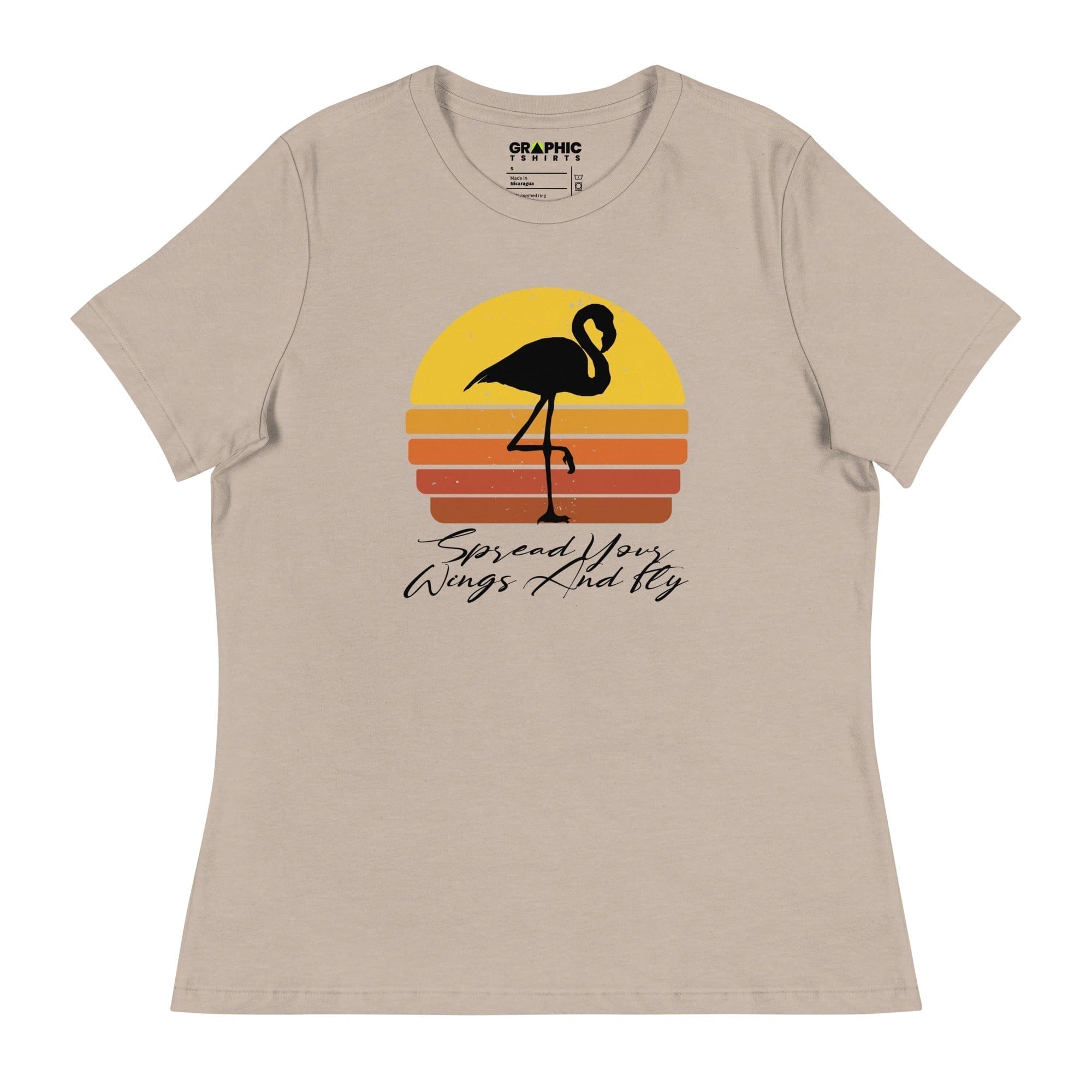 GRAPHIC T-SHIRTS Heather Stone / S Women's Relaxed T-Shirt - Spread Your Wings And Fly