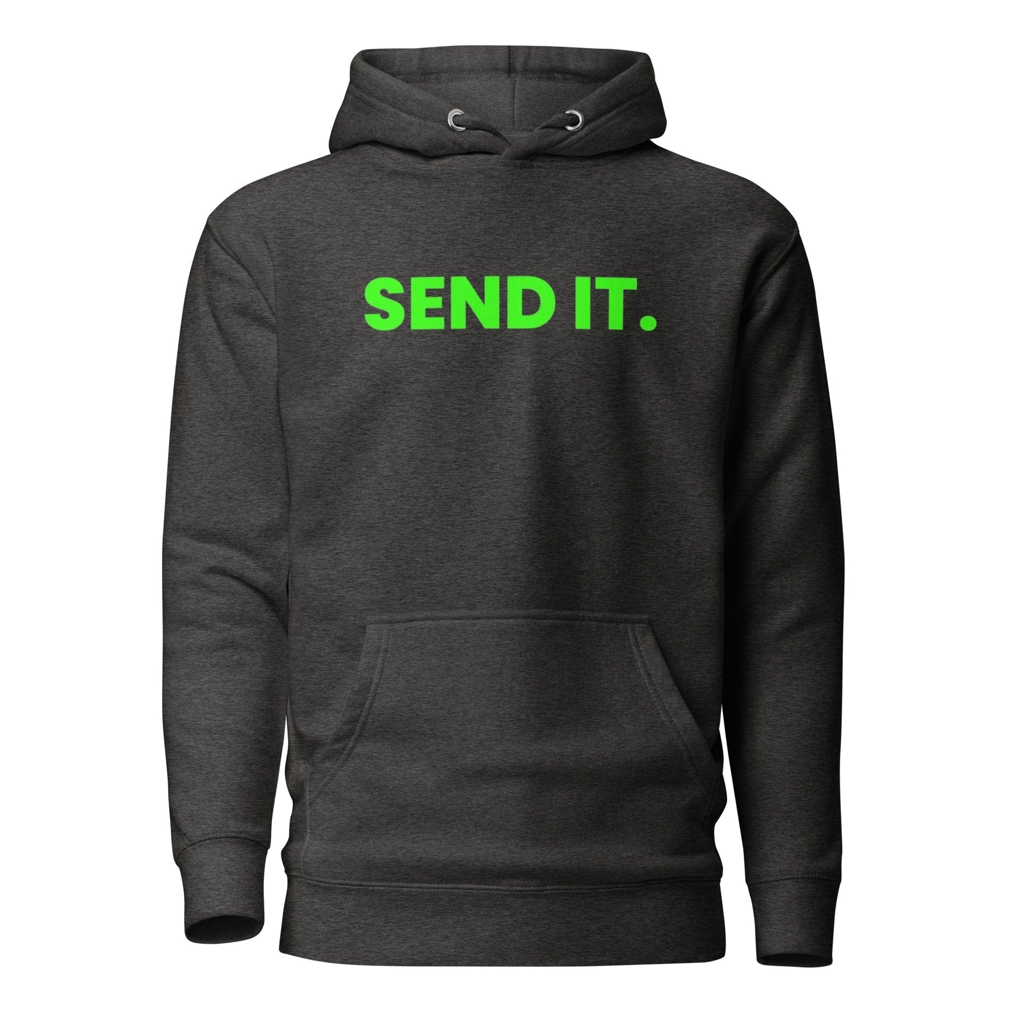 GRAPHIC T-SHIRTS Hoodie Charcoal Heather / S Unisex Premium Hoodie - SEND IT.