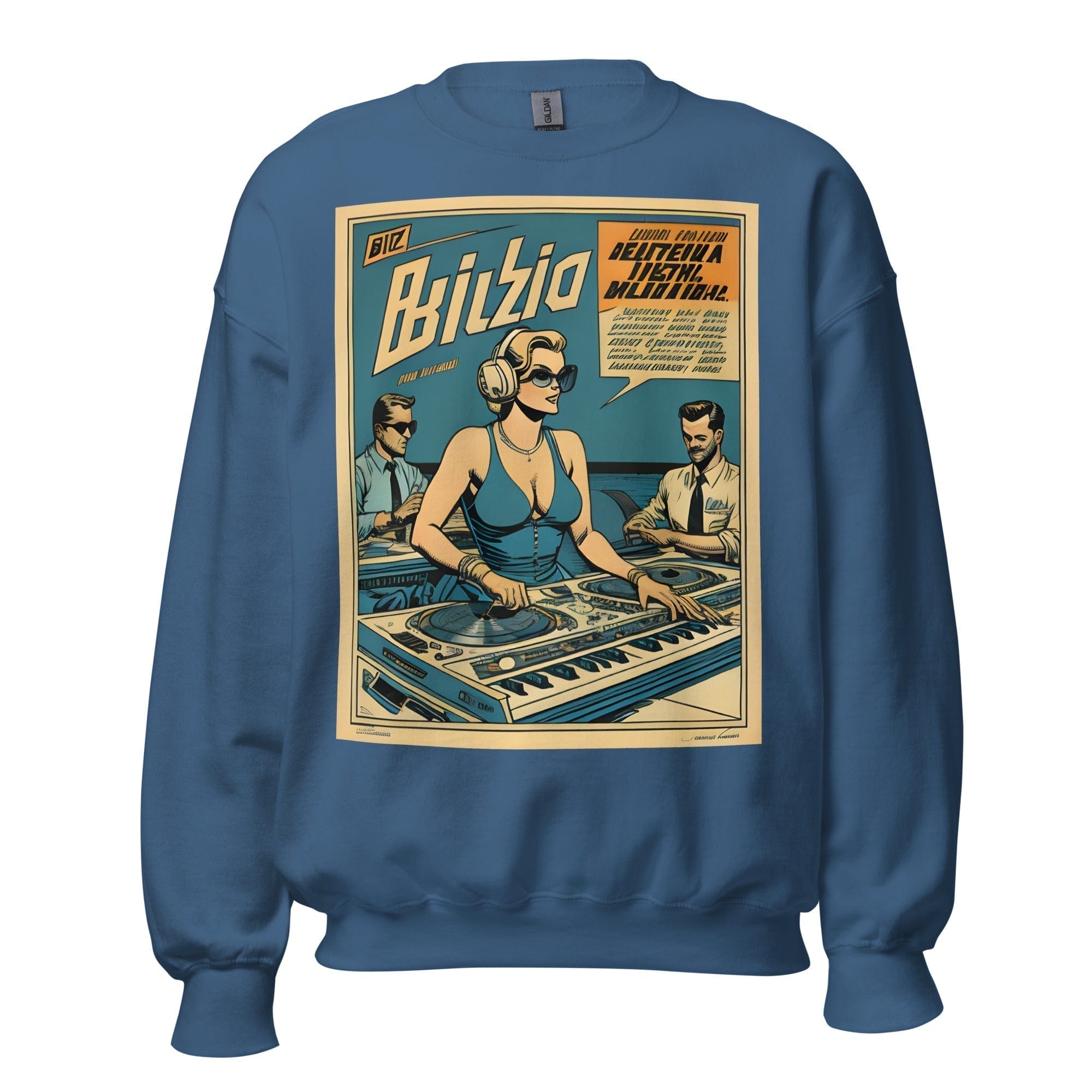 GRAPHIC T-SHIRTS Indigo Blue / S Unisex Crew Neck Sweatshirt - Ibiza Night Club Heroes Comic Series v.12