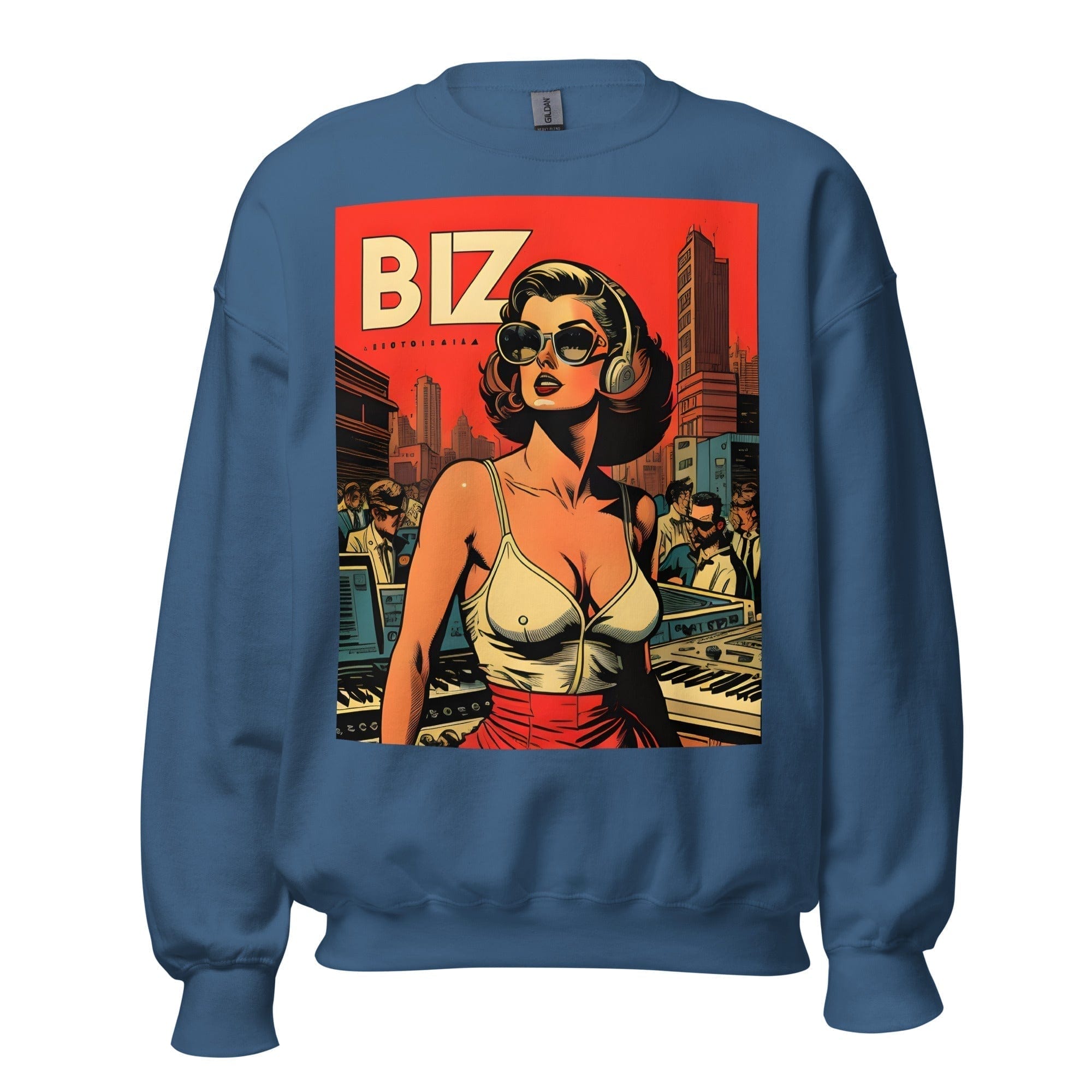 GRAPHIC T-SHIRTS Indigo Blue / S Unisex Crew Neck Sweatshirt - Ibiza Night Club Heroes Comic Series v.7