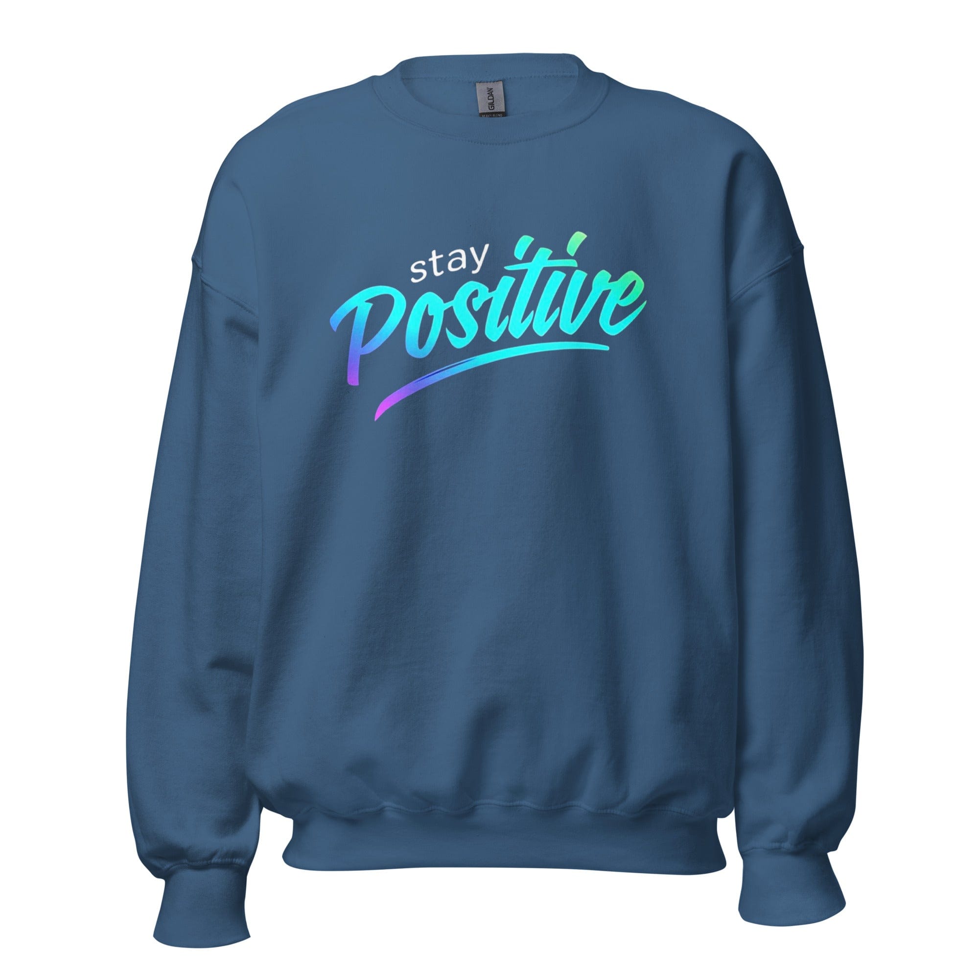 GRAPHIC T-SHIRTS Indigo Blue / S Unisex Crew Neck Sweatshirt - Stay Positive