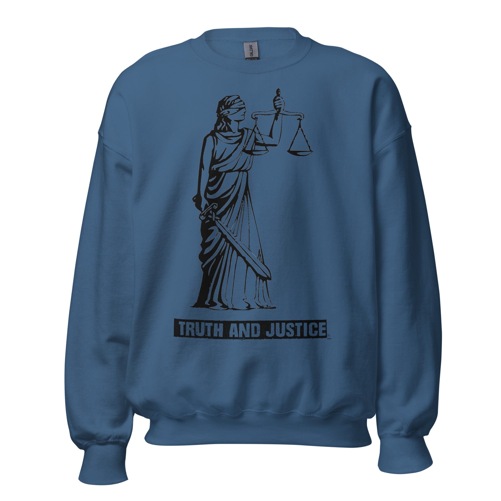 GRAPHIC T-SHIRTS Indigo Blue / S Unisex Crew Neck Sweatshirt - Truth And Justice