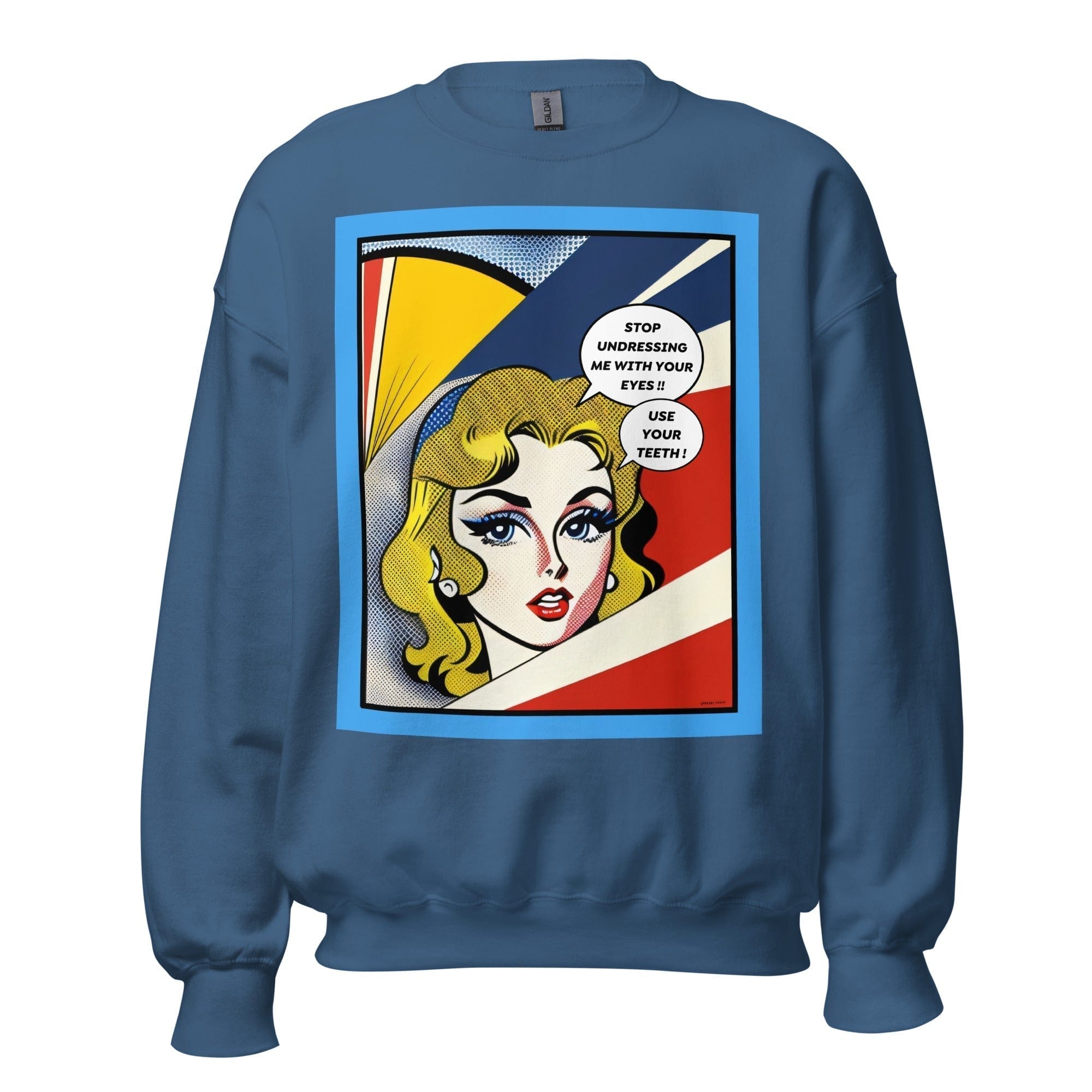 GRAPHIC T-SHIRTS Indigo Blue / S Unisex Crew Neck Sweatshirt - Vintage American Comic Series v.16