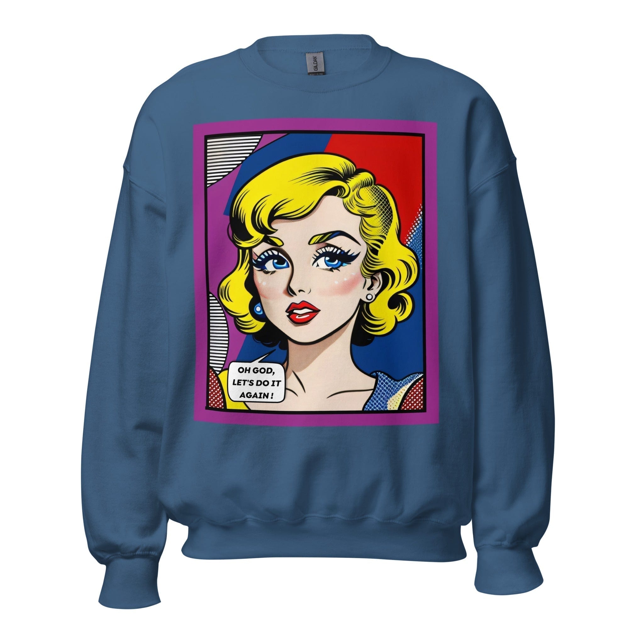 GRAPHIC T-SHIRTS Indigo Blue / S Unisex Crew Neck Sweatshirt - Vintage American Comic Series v.23