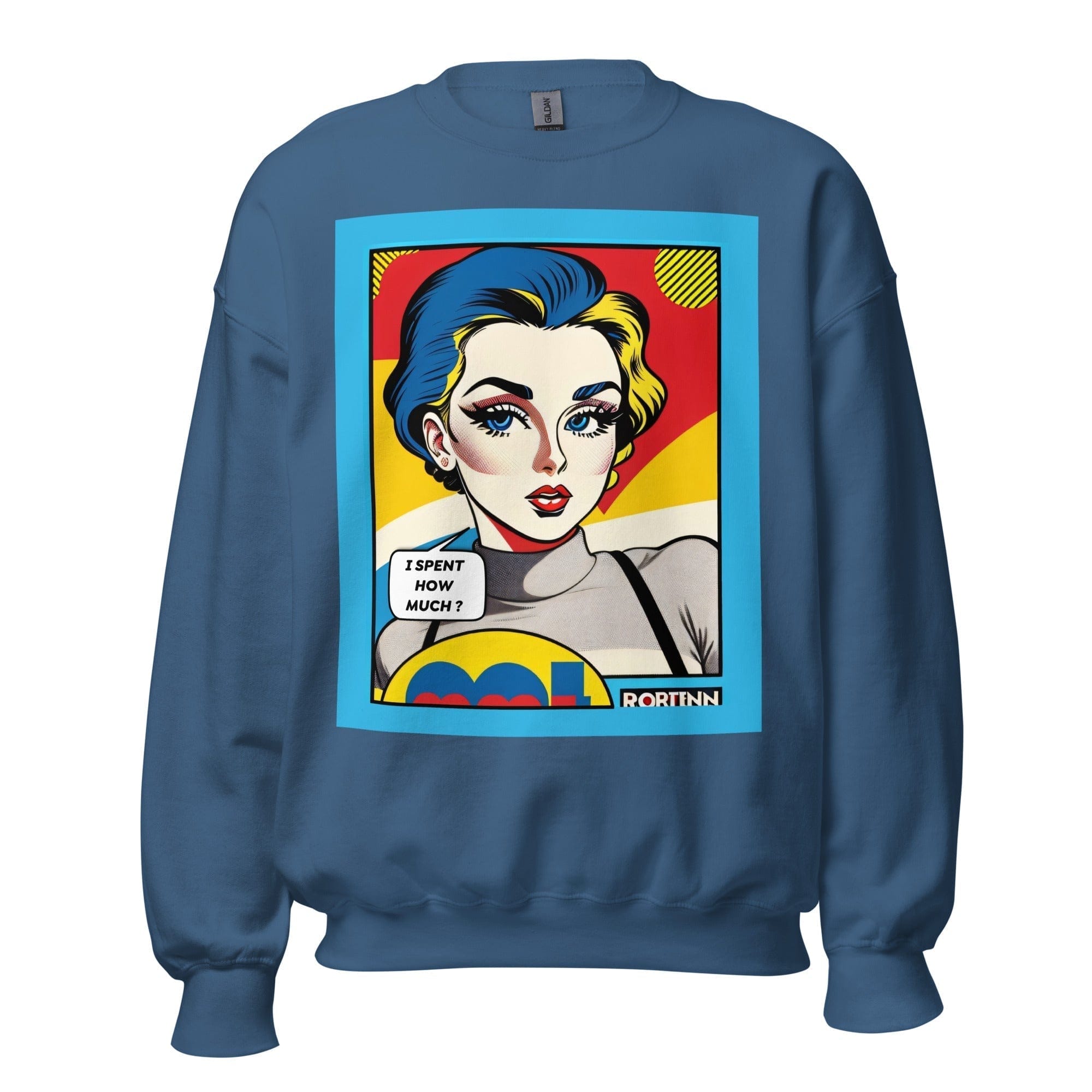 GRAPHIC T-SHIRTS Indigo Blue / S Unisex Crew Neck Sweatshirt - Vintage American Comic Series v.24