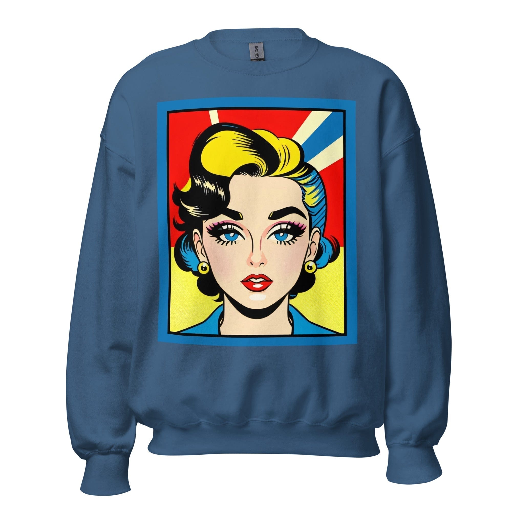 GRAPHIC T-SHIRTS Indigo Blue / S Unisex Crew Neck Sweatshirt - Vintage American Comic Series v.26