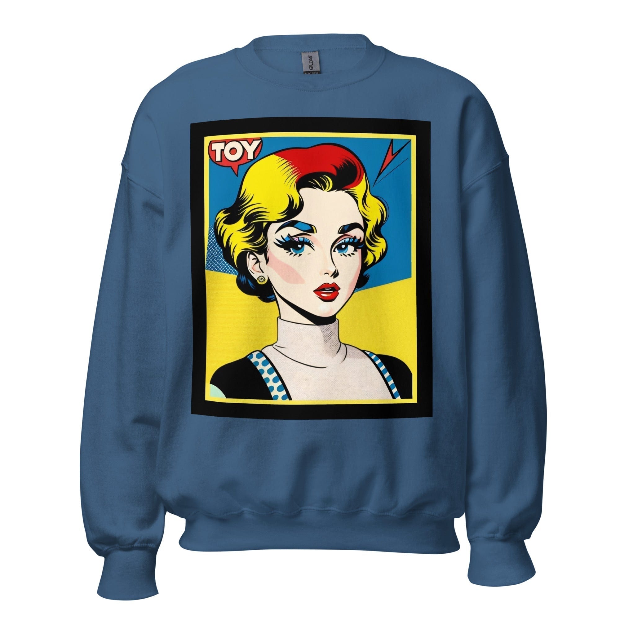 GRAPHIC T-SHIRTS Indigo Blue / S Unisex Crew Neck Sweatshirt - Vintage American Comic Series v.30