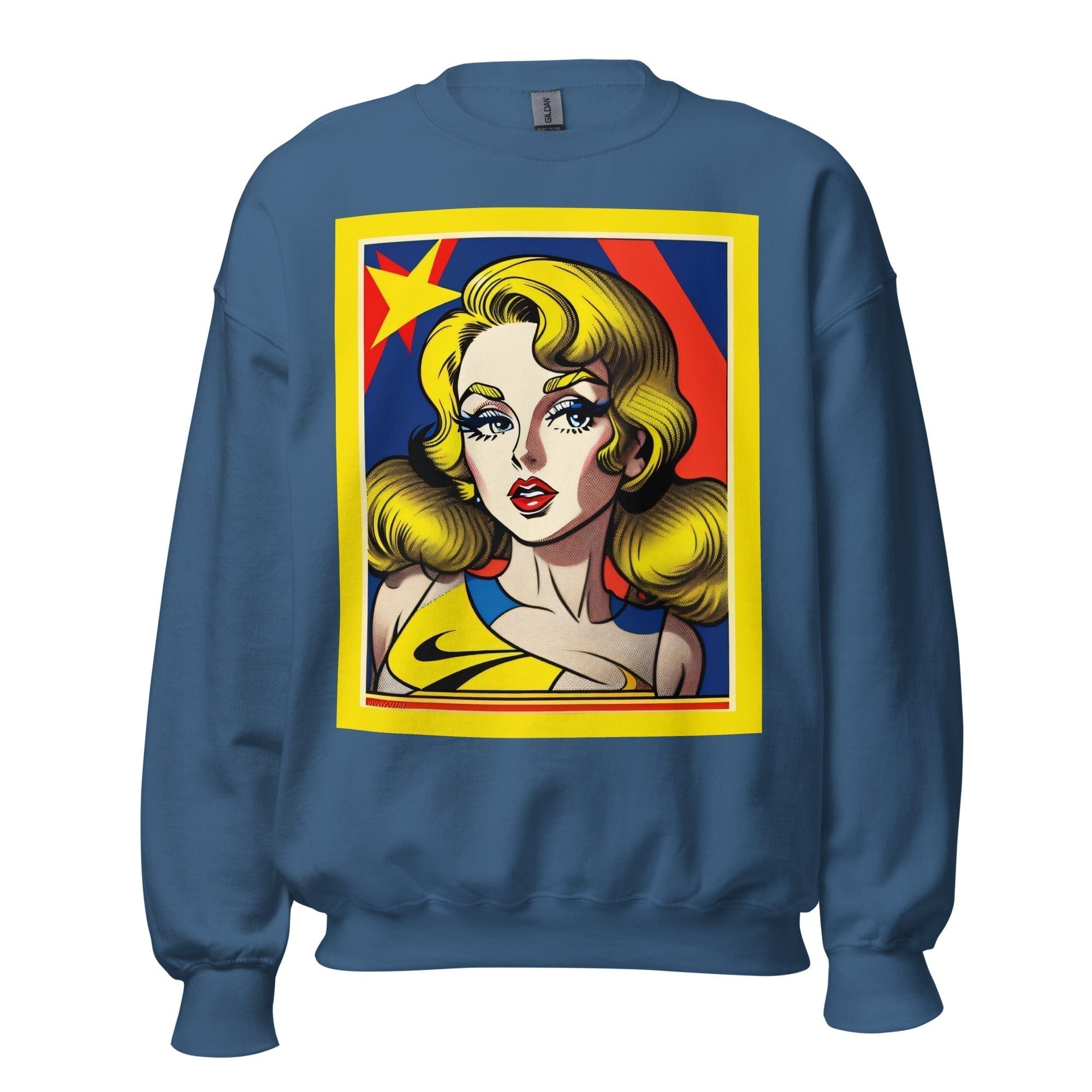 GRAPHIC T-SHIRTS Indigo Blue / S Unisex Crew Neck Sweatshirt - Vintage American Comic Series v.36