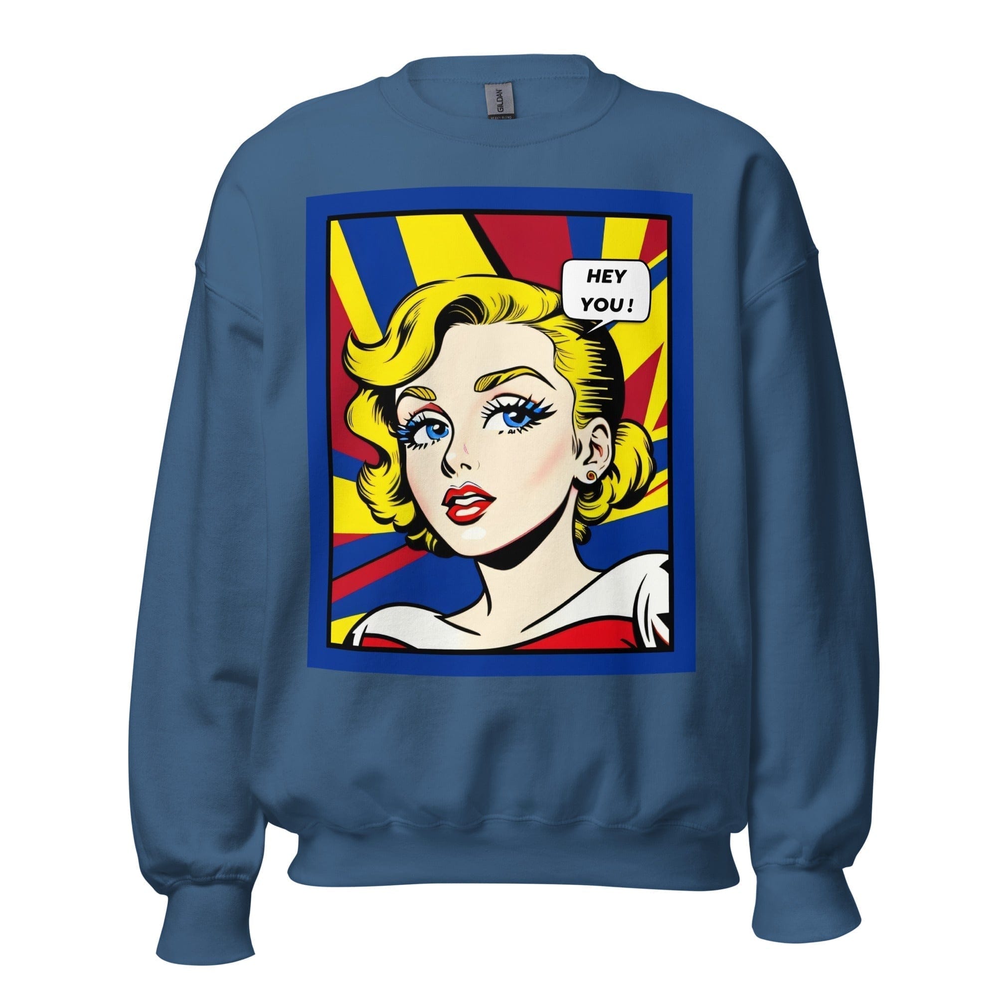 GRAPHIC T-SHIRTS Indigo Blue / S Unisex Crew Neck Sweatshirt - Vintage American Comic Series v.4