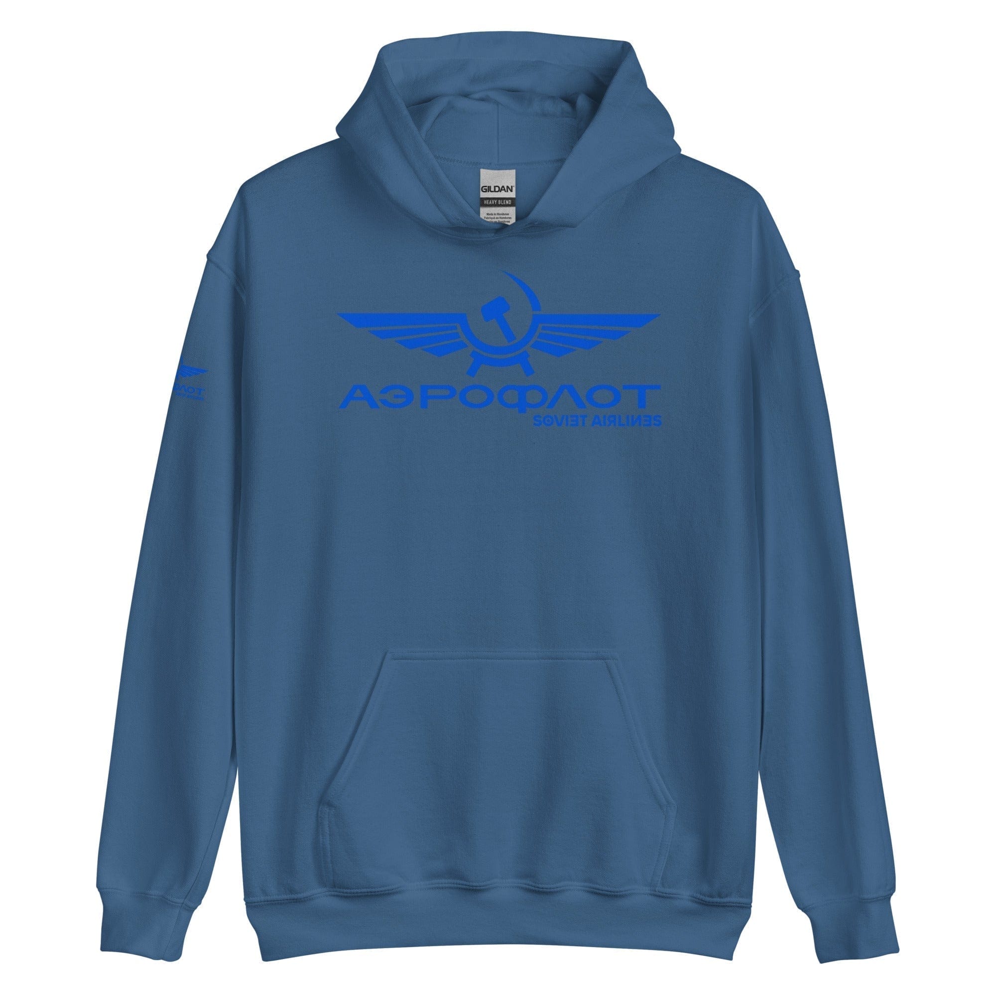 GRAPHIC T-SHIRTS Indigo Blue / S Unisex Heavy Blend Hoodie - Aeroflot Soviet Airlines v.12