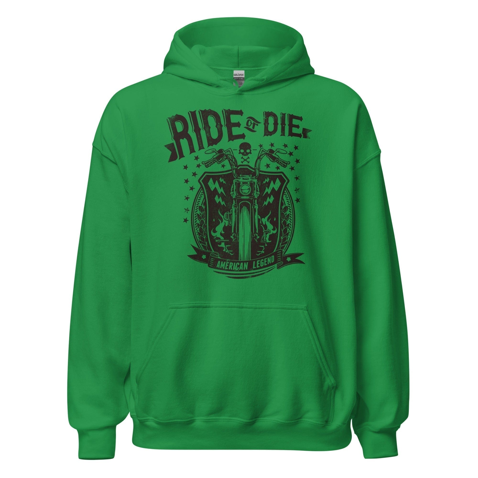 GRAPHIC T-SHIRTS Irish Green / S Unisex Heavy Blend Hoodie - Ride Or Die American Legend