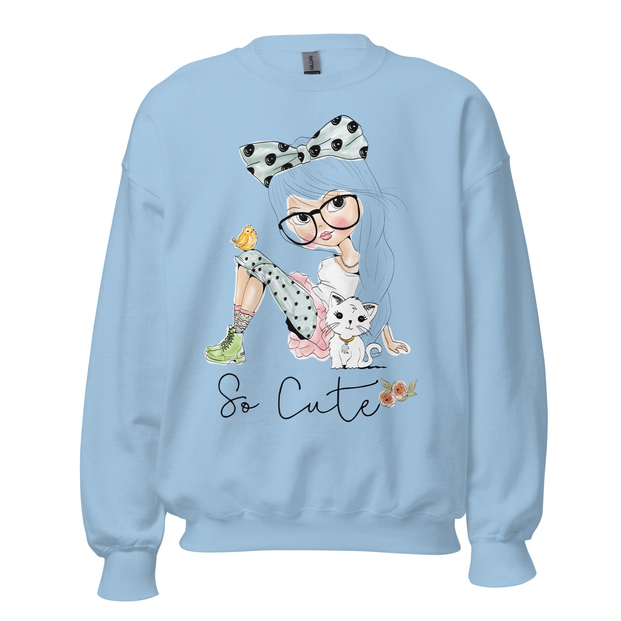 GRAPHIC T-SHIRTS Light Blue / S Unisex Crew Neck - So Cute