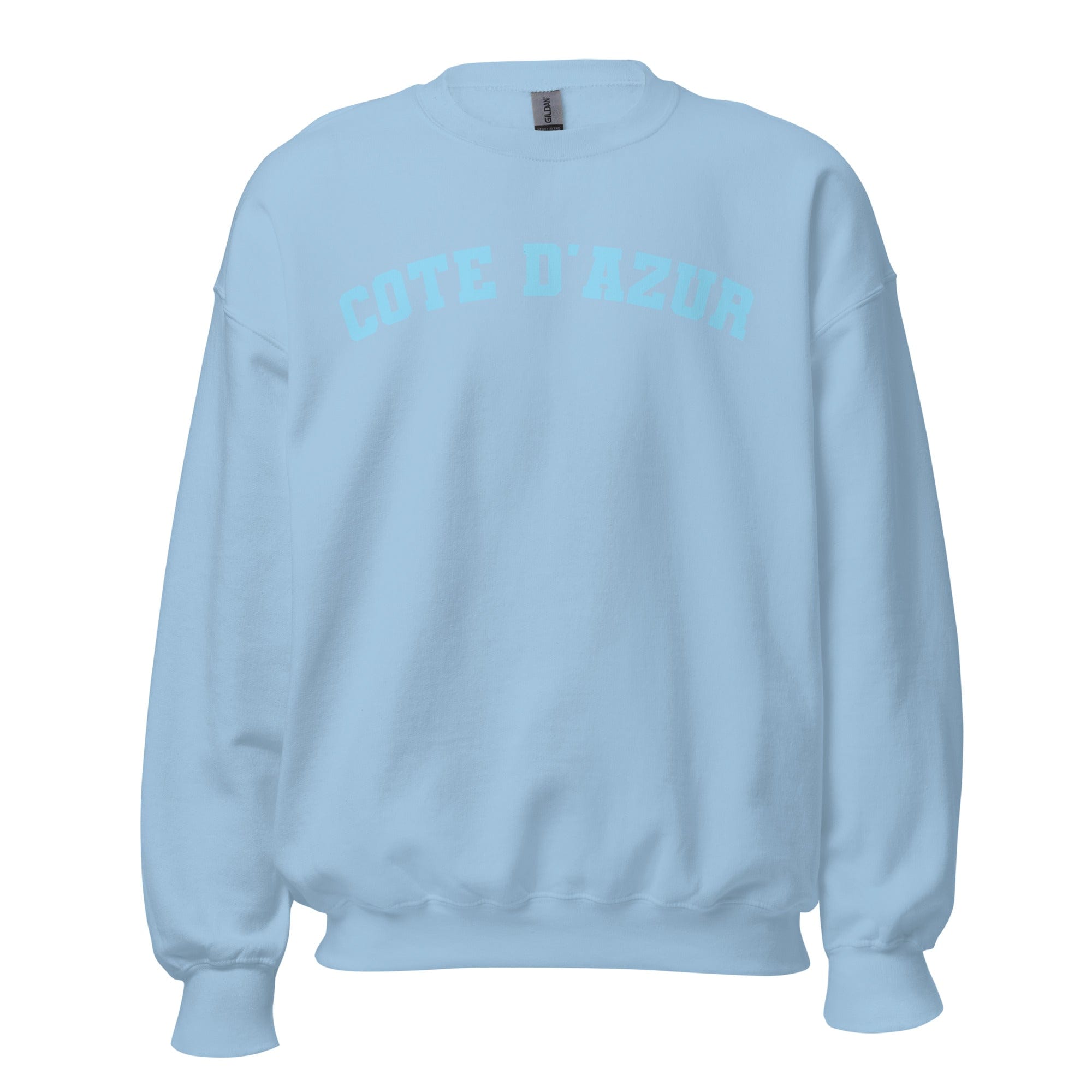 GRAPHIC T-SHIRTS Light Blue / S Unisex Crew Neck Sweatshirt - Cote D'Azur