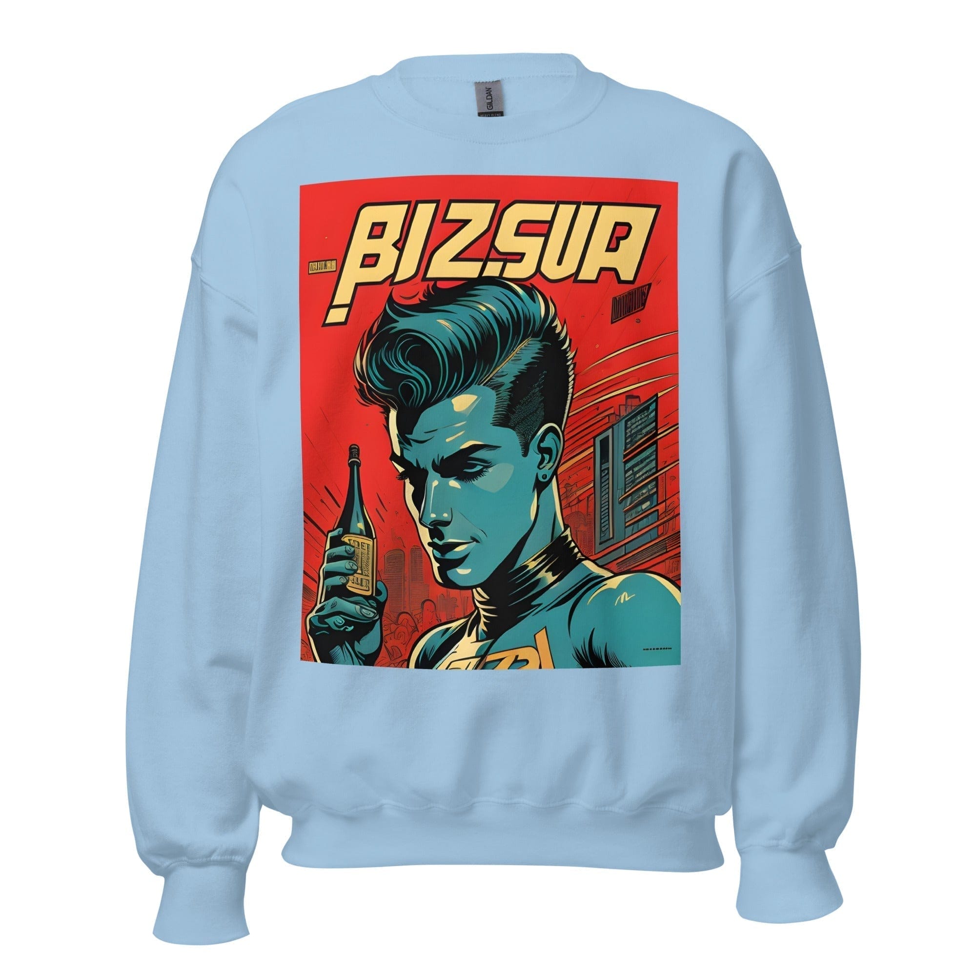 GRAPHIC T-SHIRTS Light Blue / S Unisex Crew Neck Sweatshirt - Ibiza Night Club Heroes Comic Series v.1