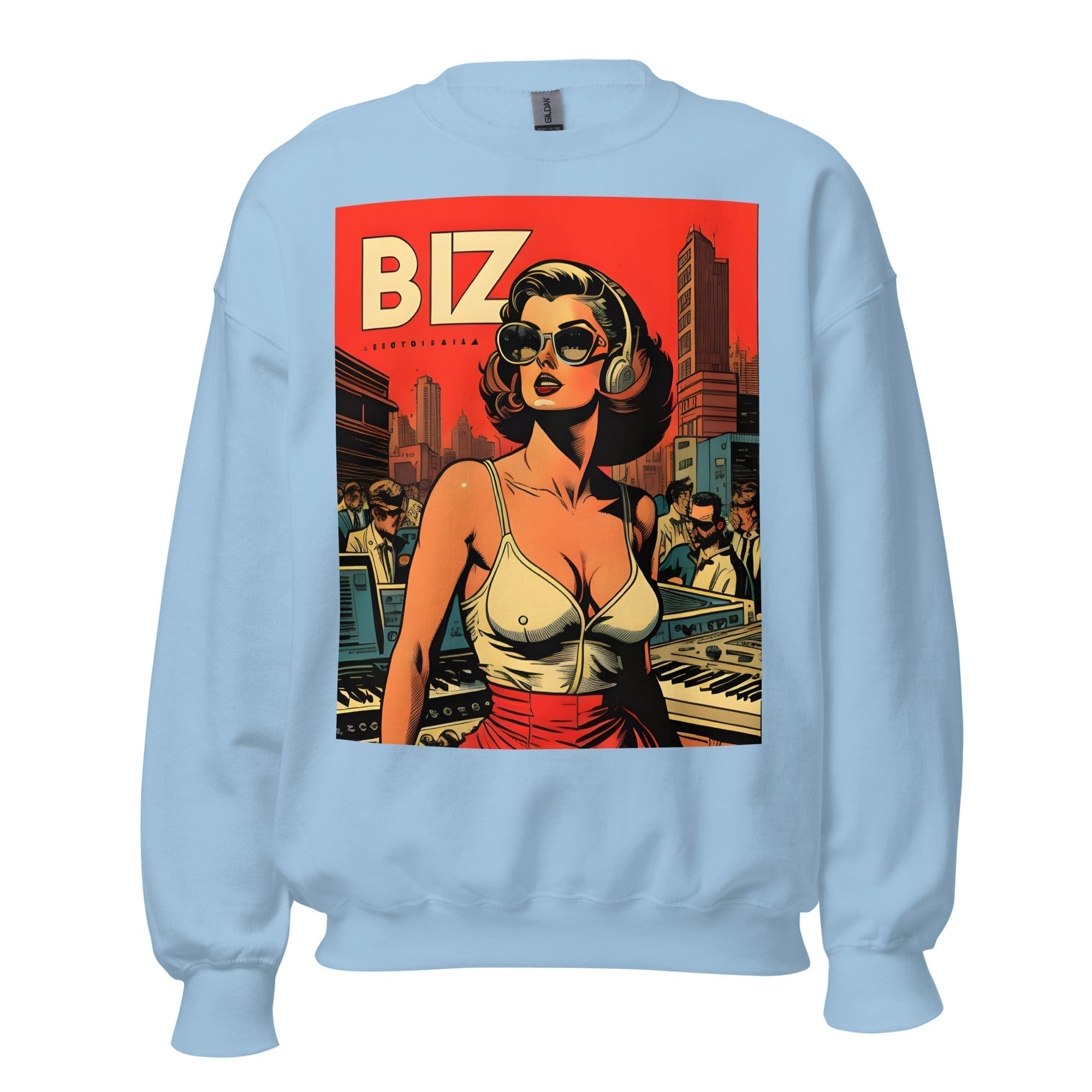 GRAPHIC T-SHIRTS Light Blue / S Unisex Crew Neck Sweatshirt - Ibiza Night Club Heroes Comic Series v.7