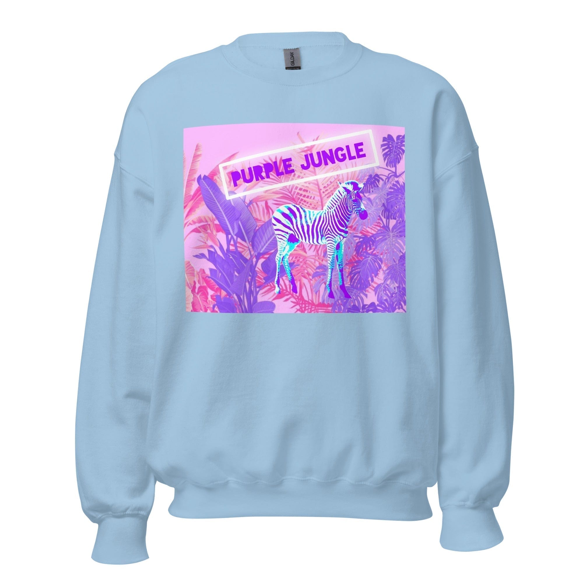 GRAPHIC T-SHIRTS Light Blue / S Unisex Crew Neck Sweatshirt - Purple Jungle