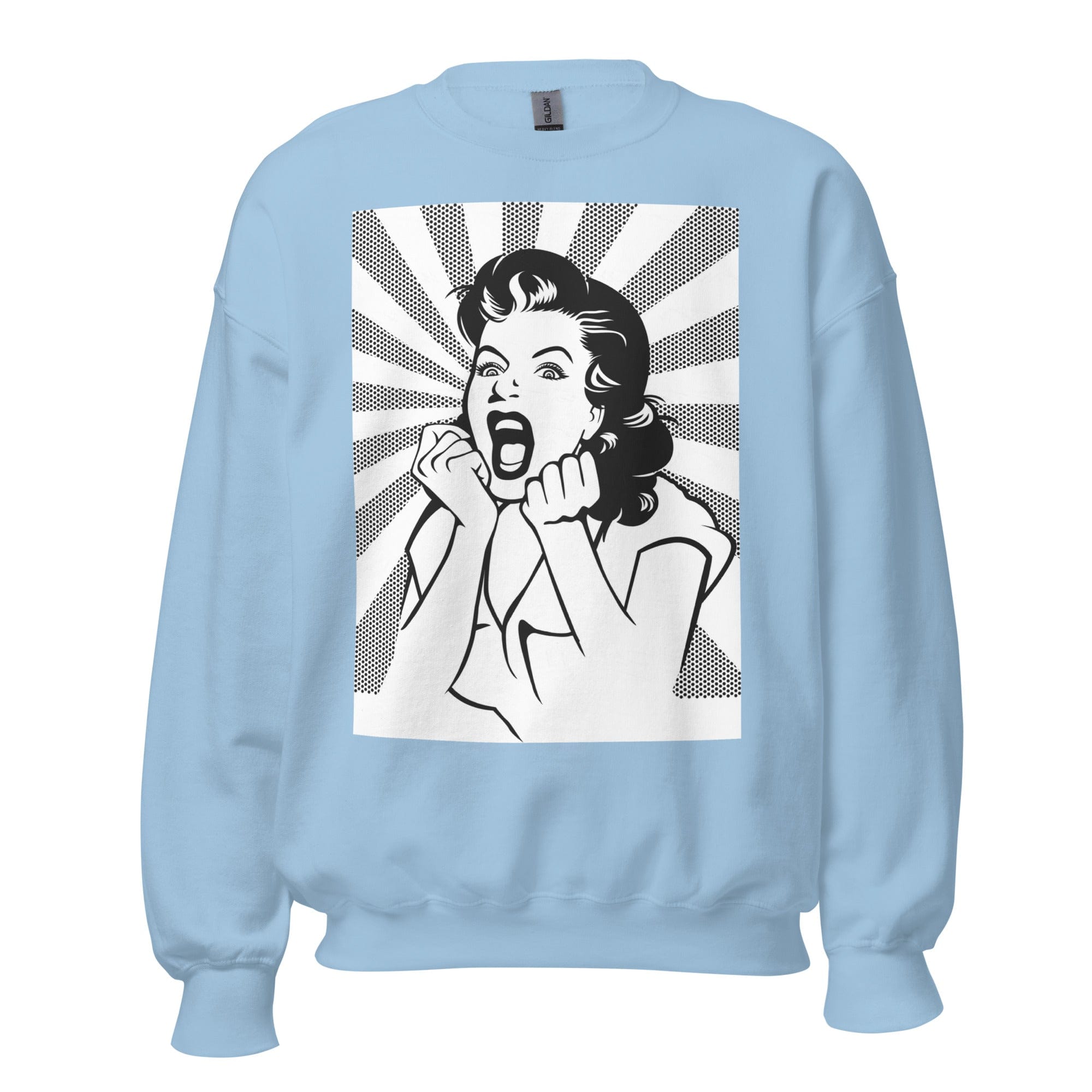 GRAPHIC T-SHIRTS Light Blue / S Unisex Crew Neck Sweatshirt - Raging Housewife