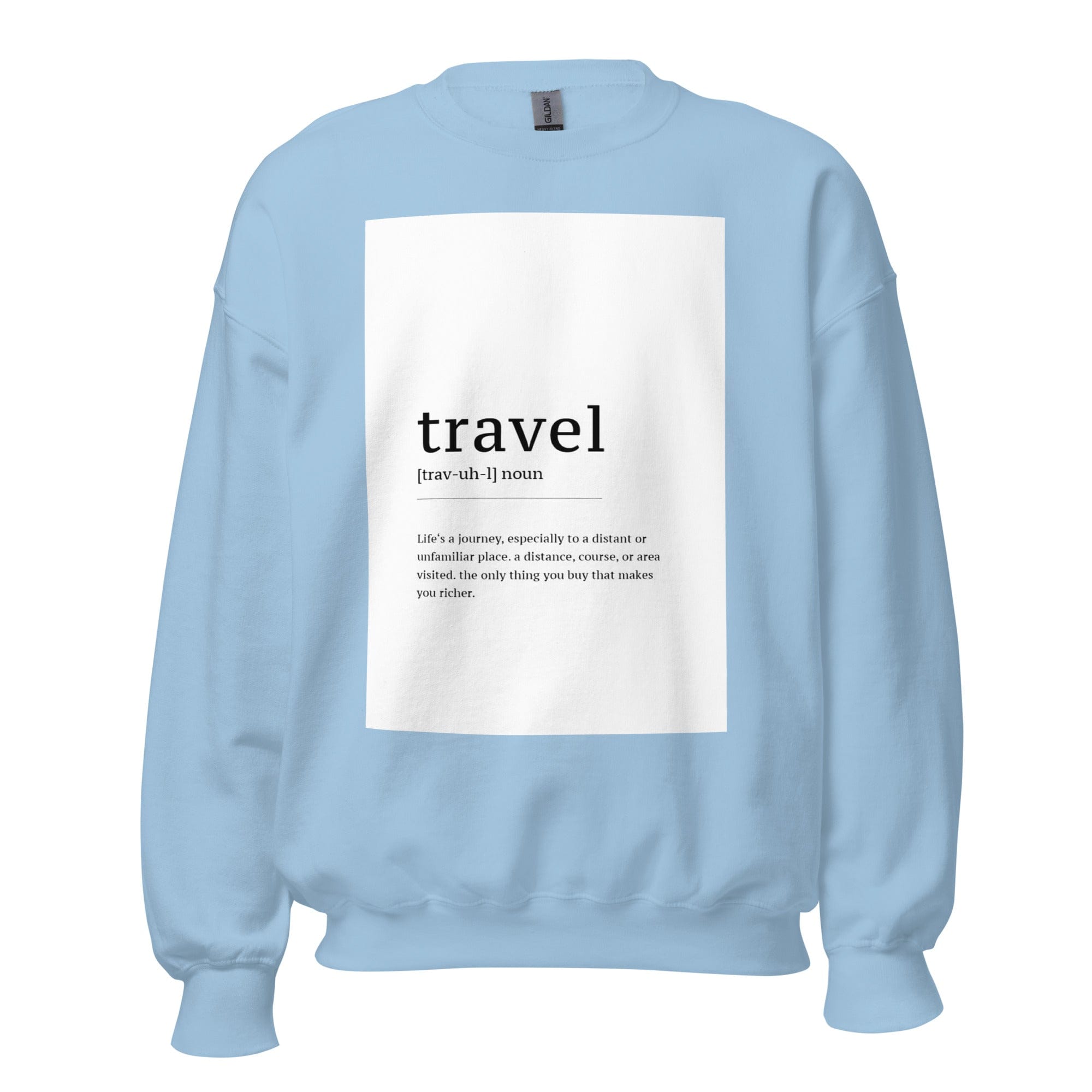 GRAPHIC T-SHIRTS Light Blue / S Unisex Crew Neck Sweatshirt - Travel