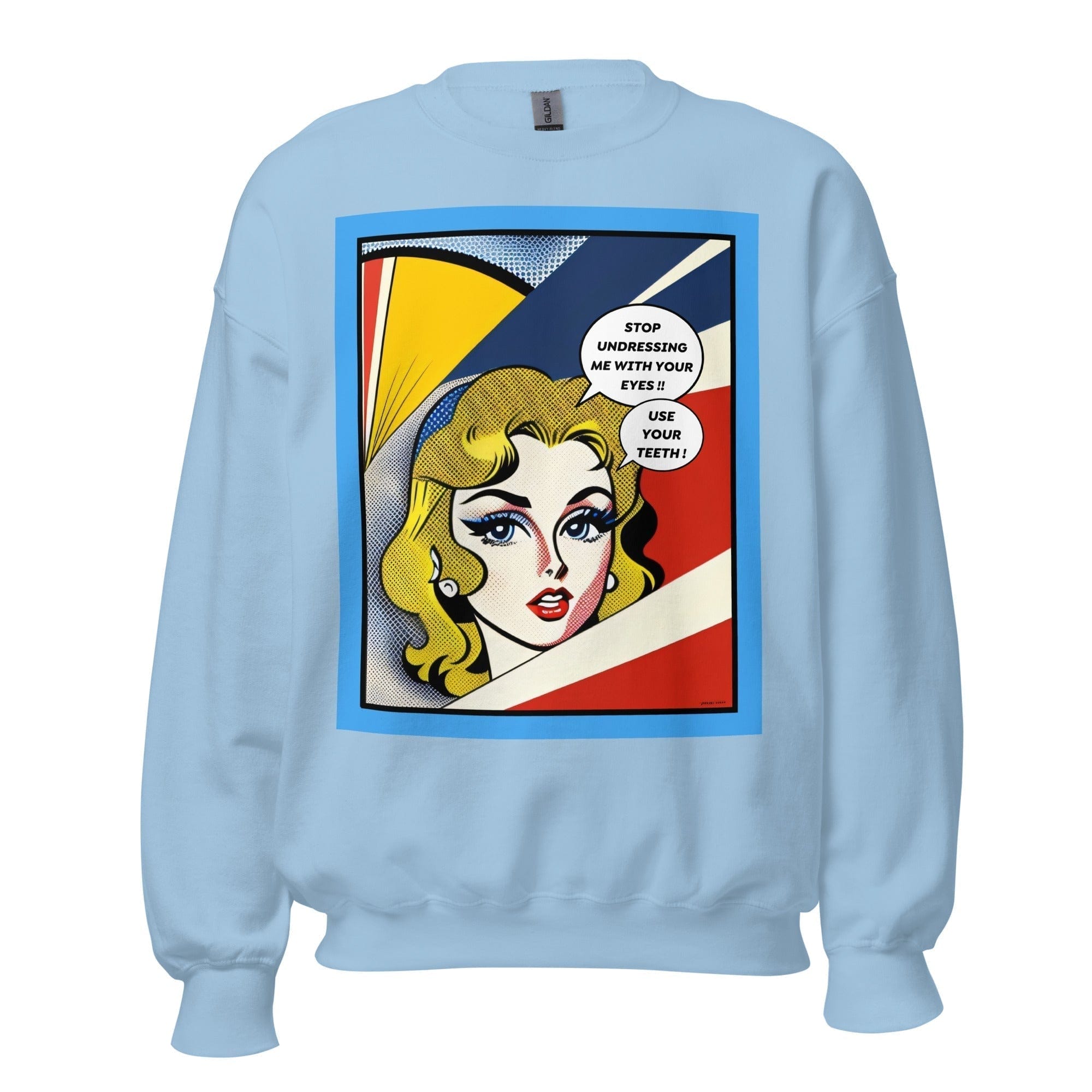 GRAPHIC T-SHIRTS Light Blue / S Unisex Crew Neck Sweatshirt - Vintage American Comic Series v.16