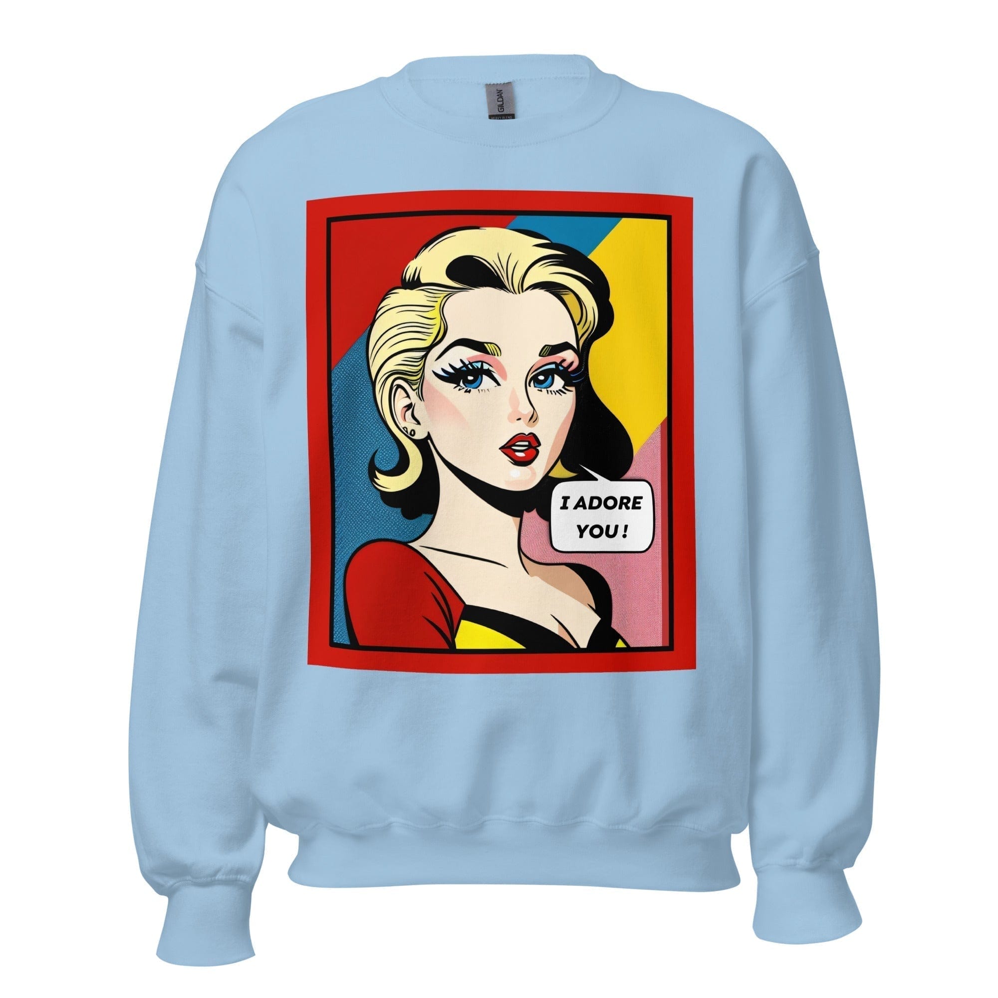 GRAPHIC T-SHIRTS Light Blue / S Unisex Crew Neck Sweatshirt - Vintage American Comic Series v.19