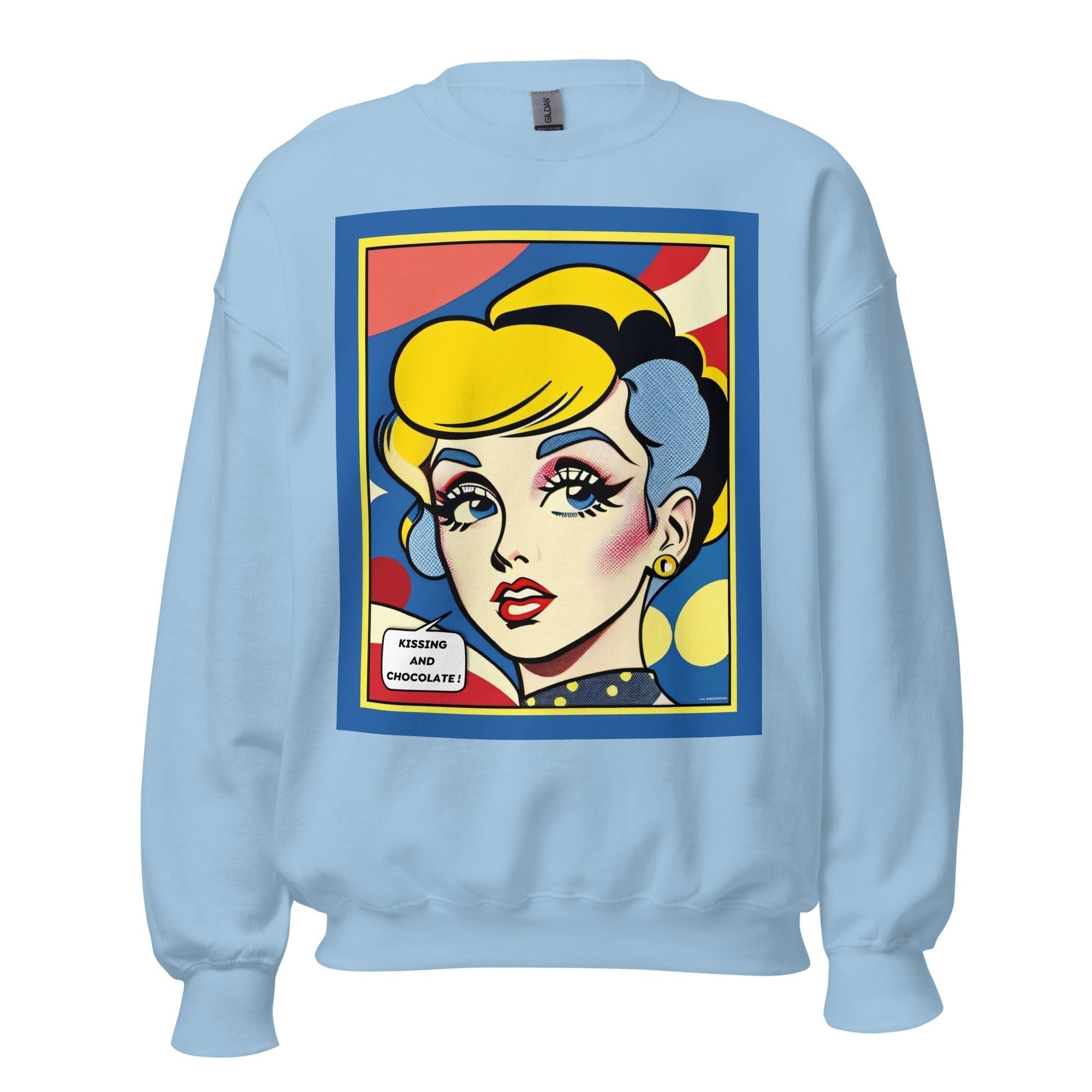 GRAPHIC T-SHIRTS Light Blue / S Unisex Crew Neck Sweatshirt - Vintage American Comic Series v.20