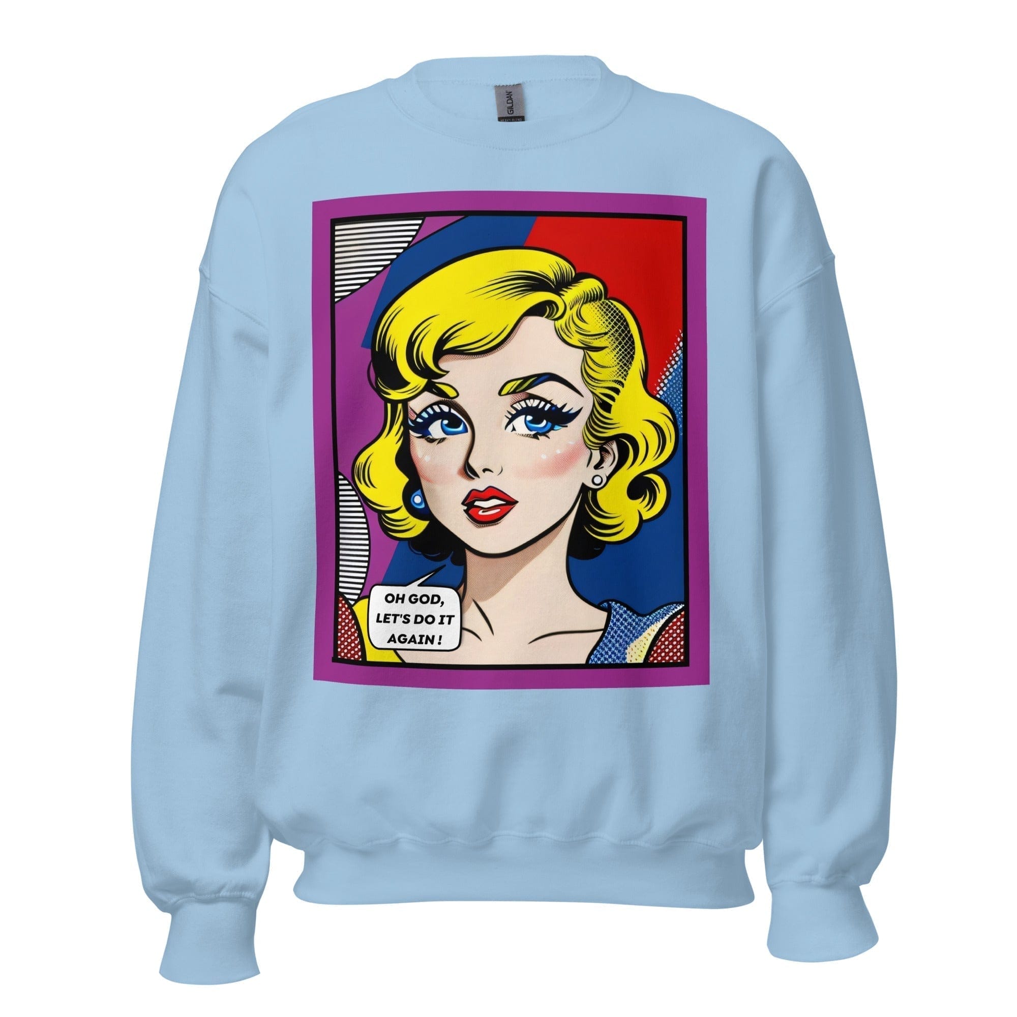 GRAPHIC T-SHIRTS Light Blue / S Unisex Crew Neck Sweatshirt - Vintage American Comic Series v.23