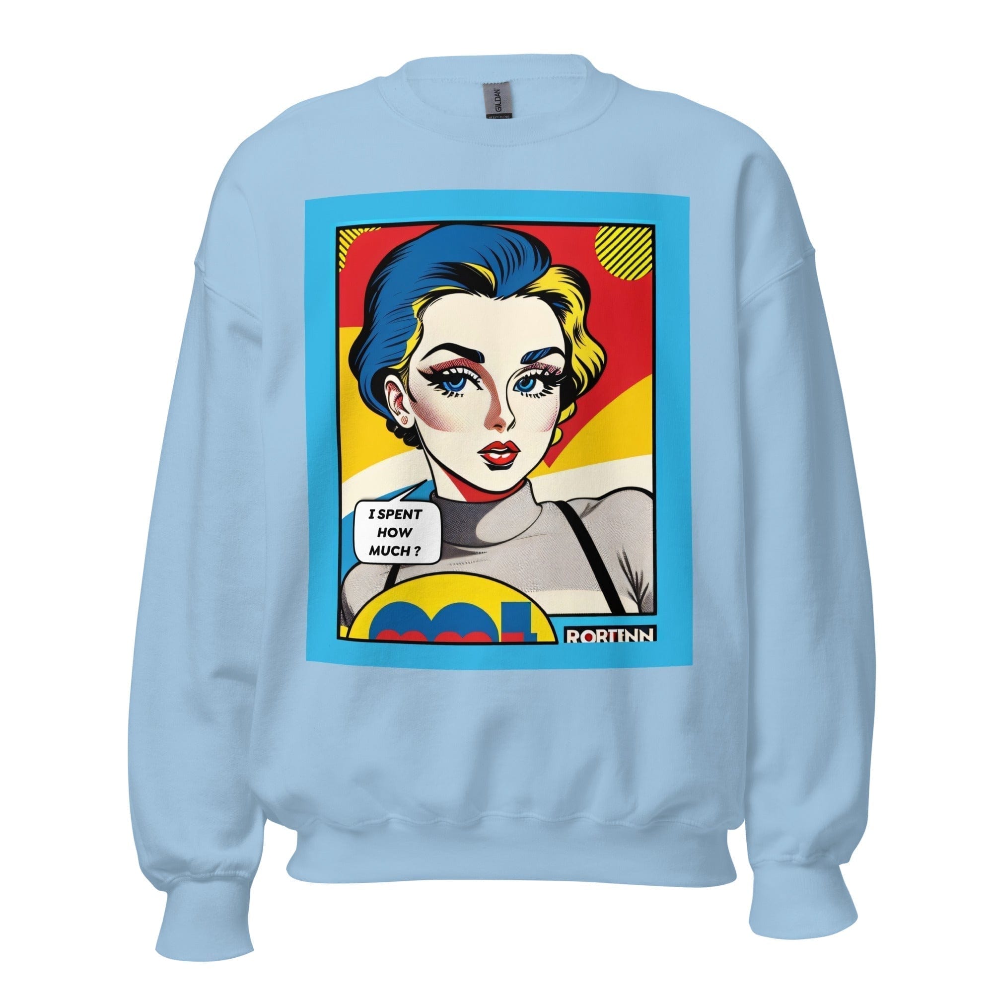 GRAPHIC T-SHIRTS Light Blue / S Unisex Crew Neck Sweatshirt - Vintage American Comic Series v.24