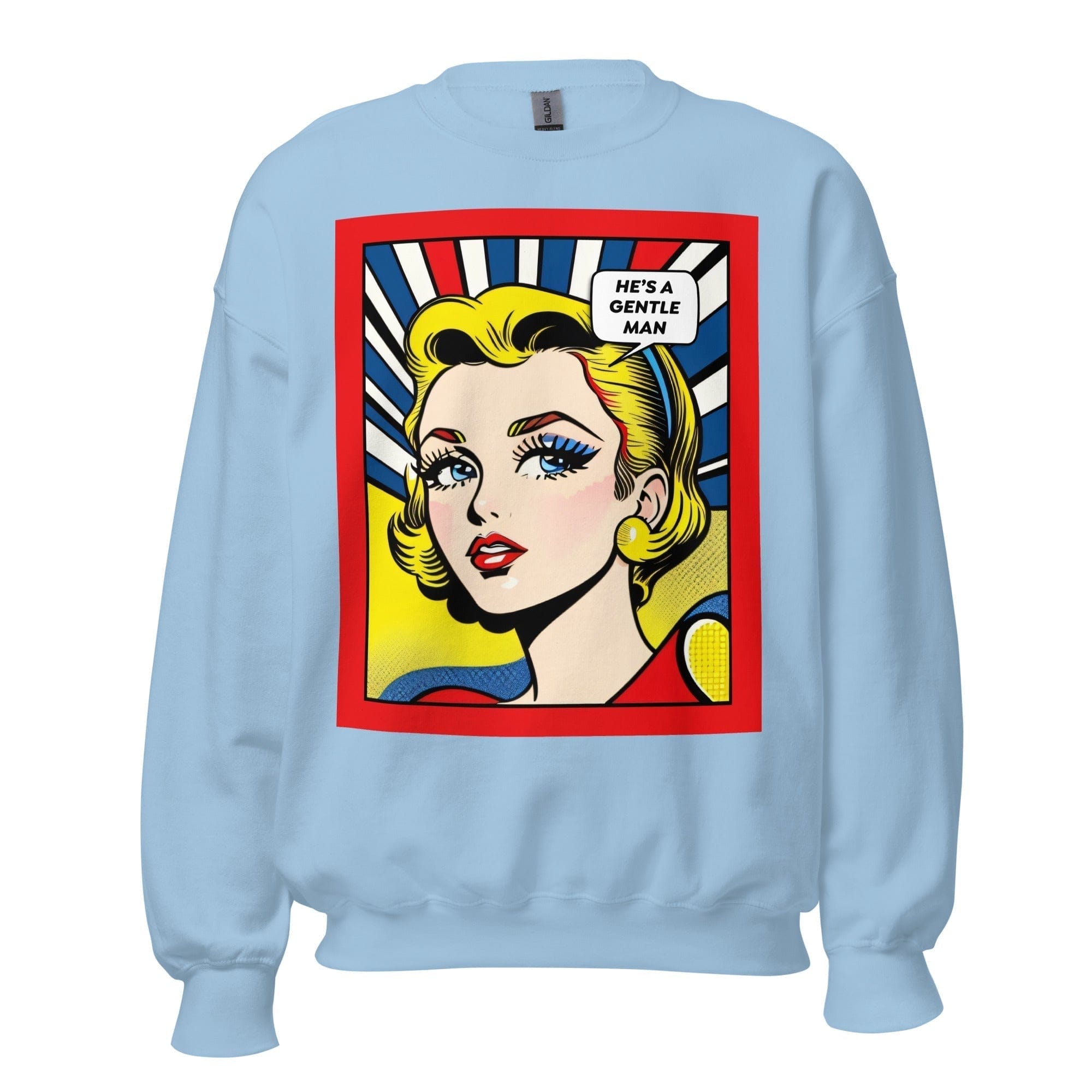 GRAPHIC T-SHIRTS Light Blue / S Unisex Crew Neck Sweatshirt - Vintage American Comic Series v.29