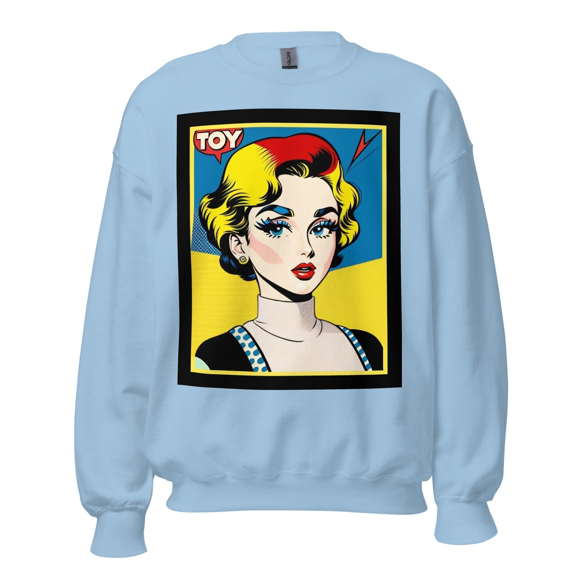 GRAPHIC T-SHIRTS Light Blue / S Unisex Crew Neck Sweatshirt - Vintage American Comic Series v.30