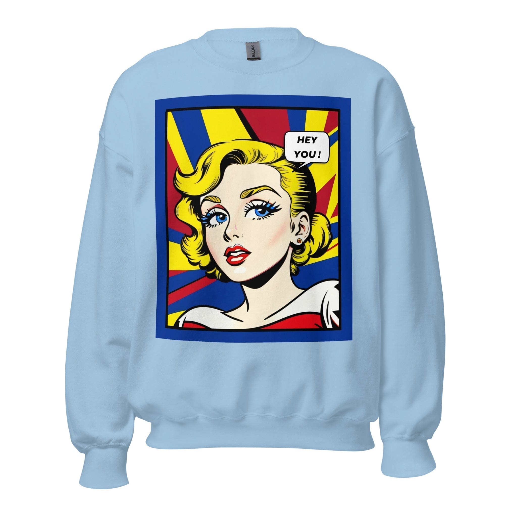 GRAPHIC T-SHIRTS Light Blue / S Unisex Crew Neck Sweatshirt - Vintage American Comic Series v.4