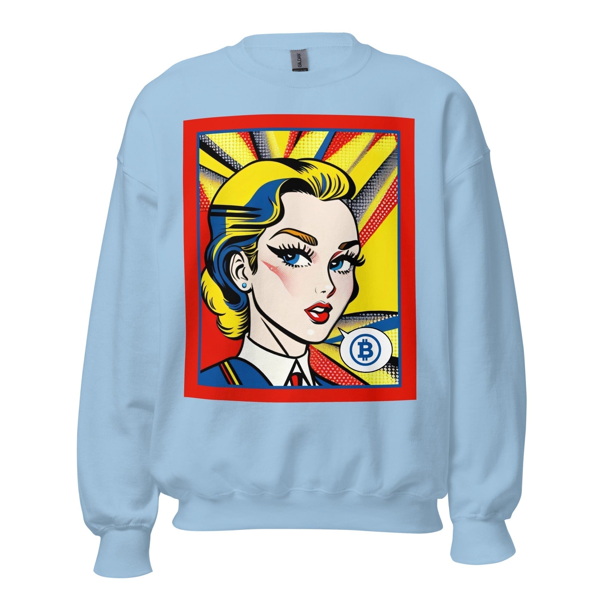 GRAPHIC T-SHIRTS Light Blue / S Unisex Crew Neck Sweatshirt - Vintage American Comic Series v.44