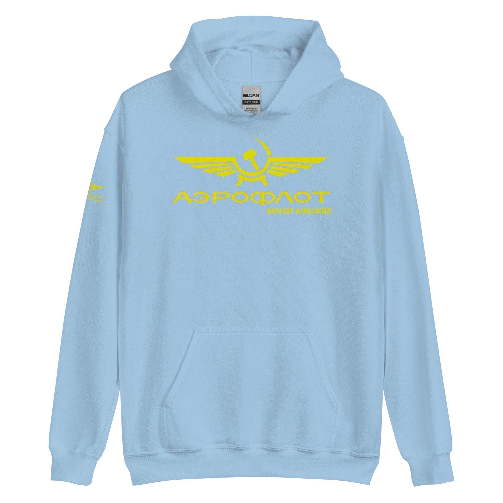 GRAPHIC T-SHIRTS Light Blue / S Unisex Heavy Blend Hoodie - Aeroflot Soviet Airlines v.11