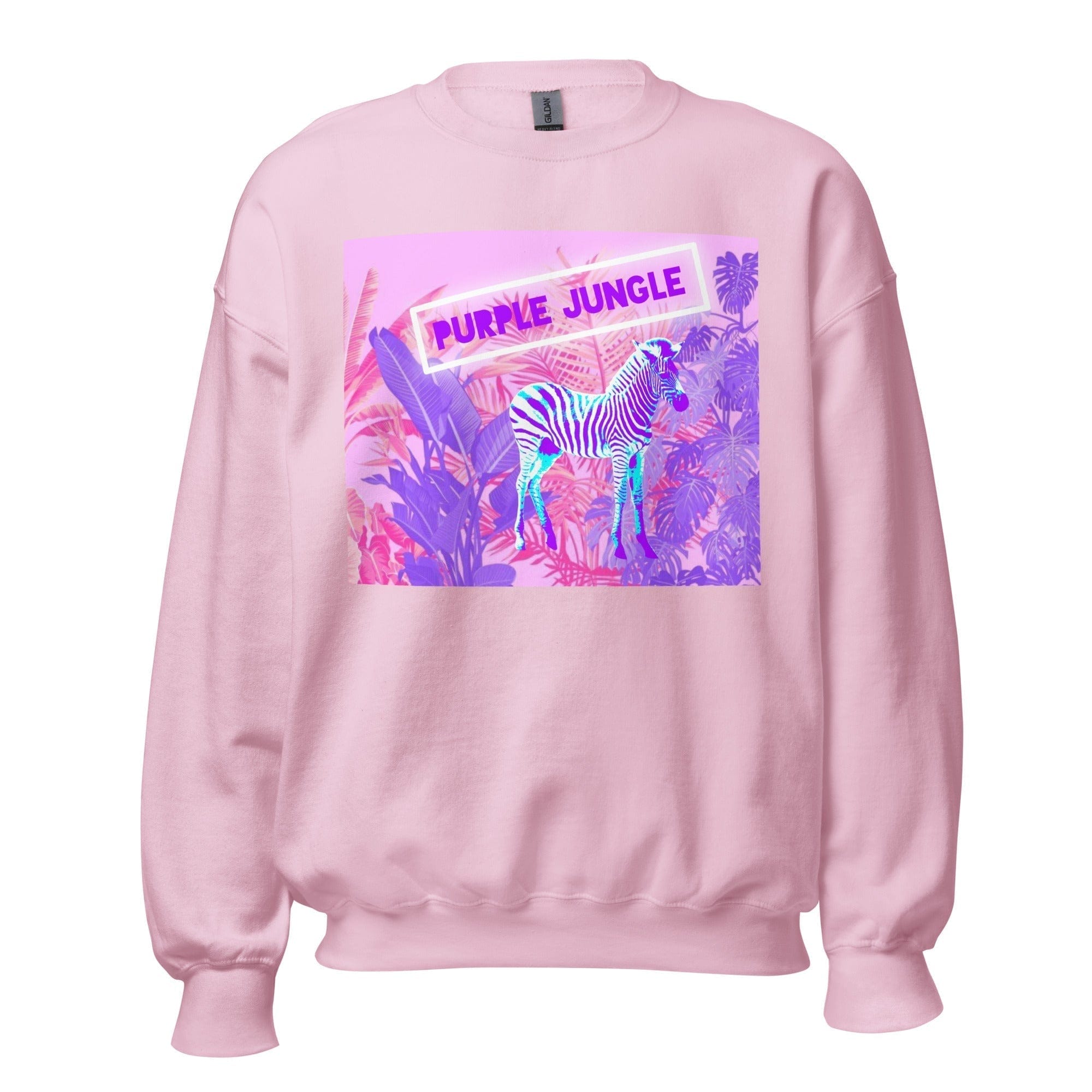 GRAPHIC T-SHIRTS Light Pink / S Unisex Crew Neck Sweatshirt - Purple Jungle