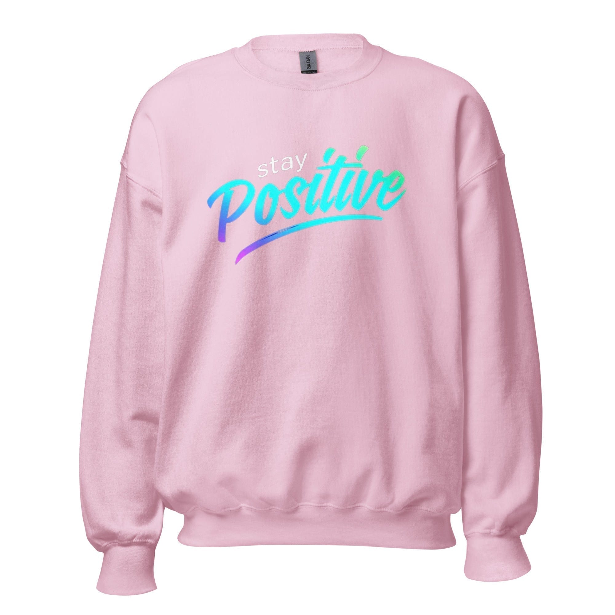 GRAPHIC T-SHIRTS Light Pink / S Unisex Crew Neck Sweatshirt - Stay Positive