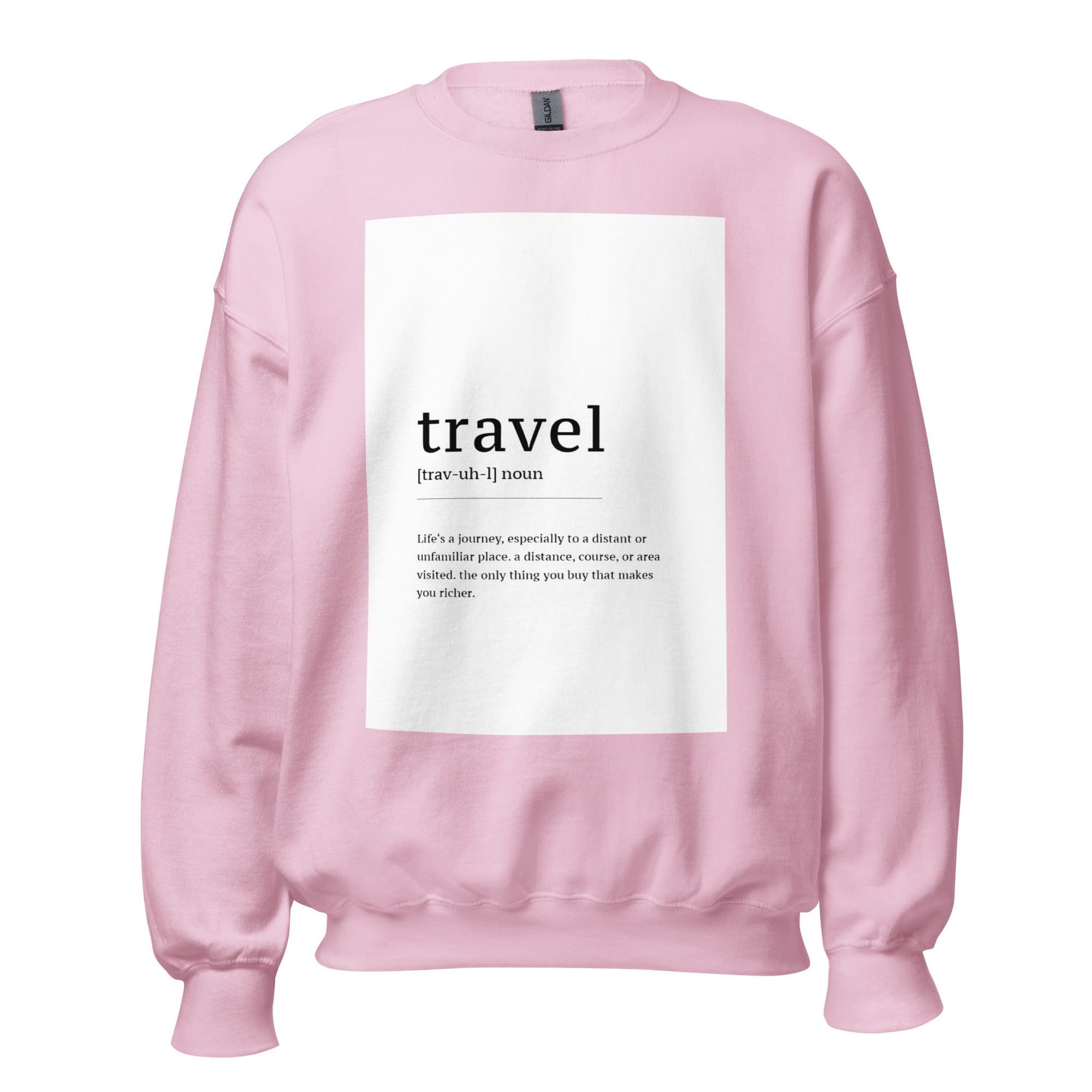 GRAPHIC T-SHIRTS Light Pink / S Unisex Crew Neck Sweatshirt - Travel