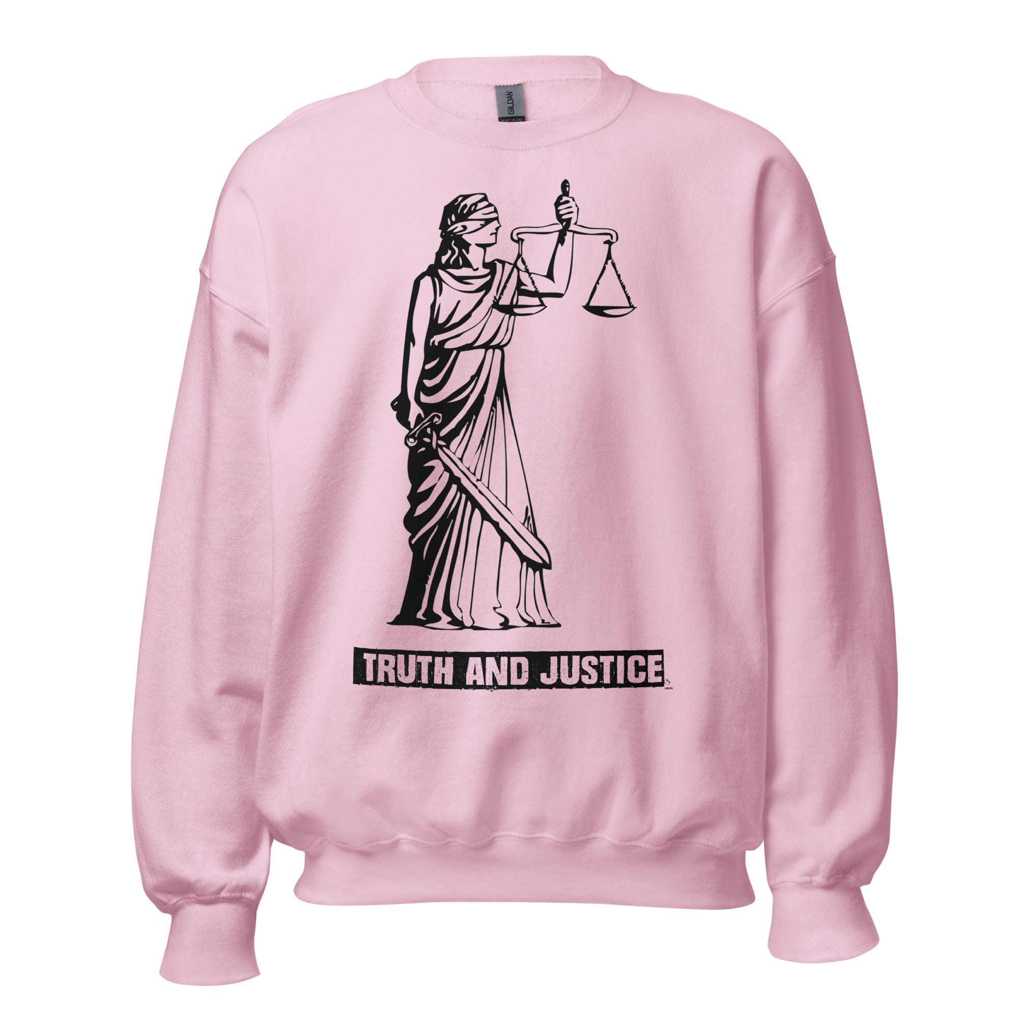 GRAPHIC T-SHIRTS Light Pink / S Unisex Crew Neck Sweatshirt - Truth And Justice