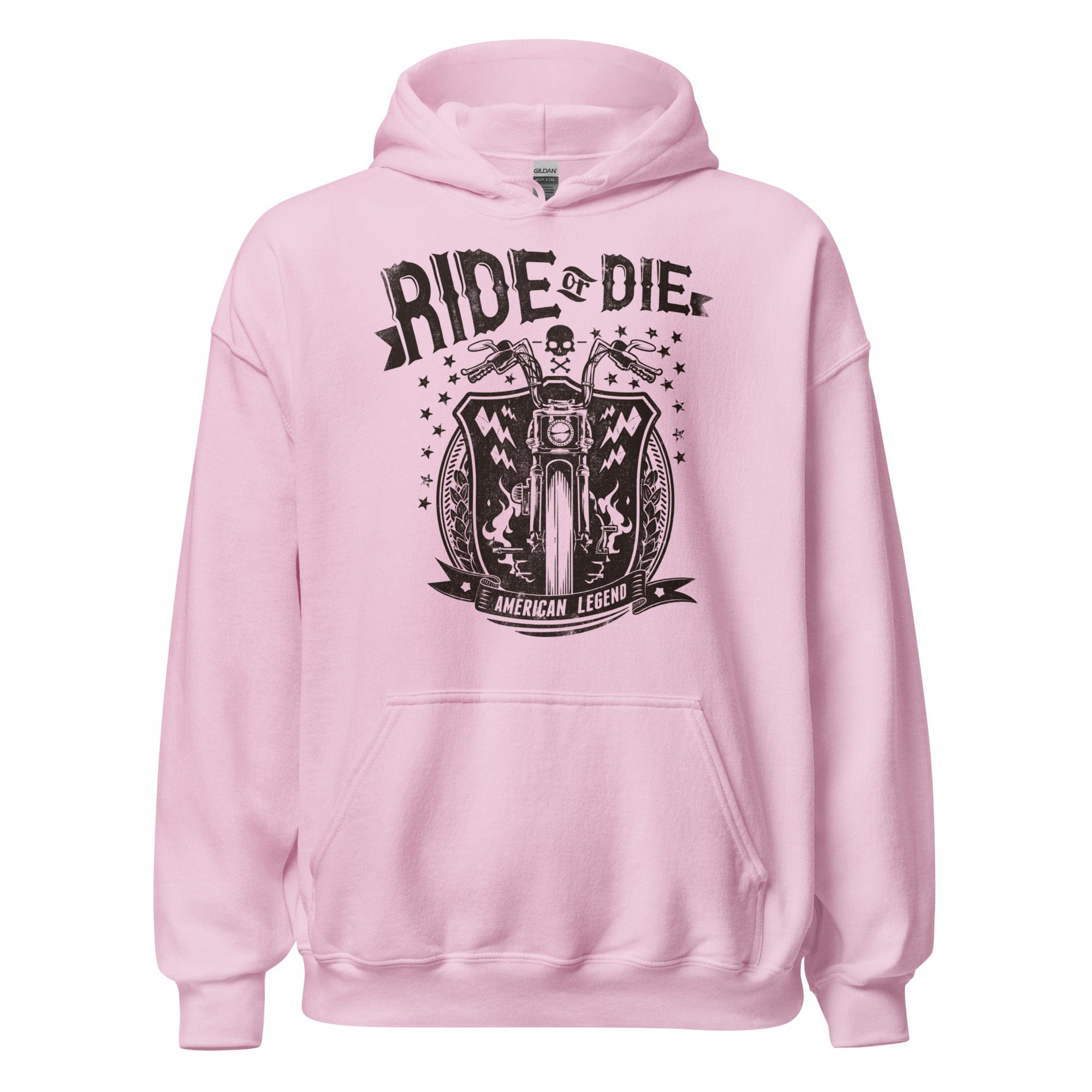 GRAPHIC T-SHIRTS Light Pink / S Unisex Heavy Blend Hoodie - Ride Or Die American Legend