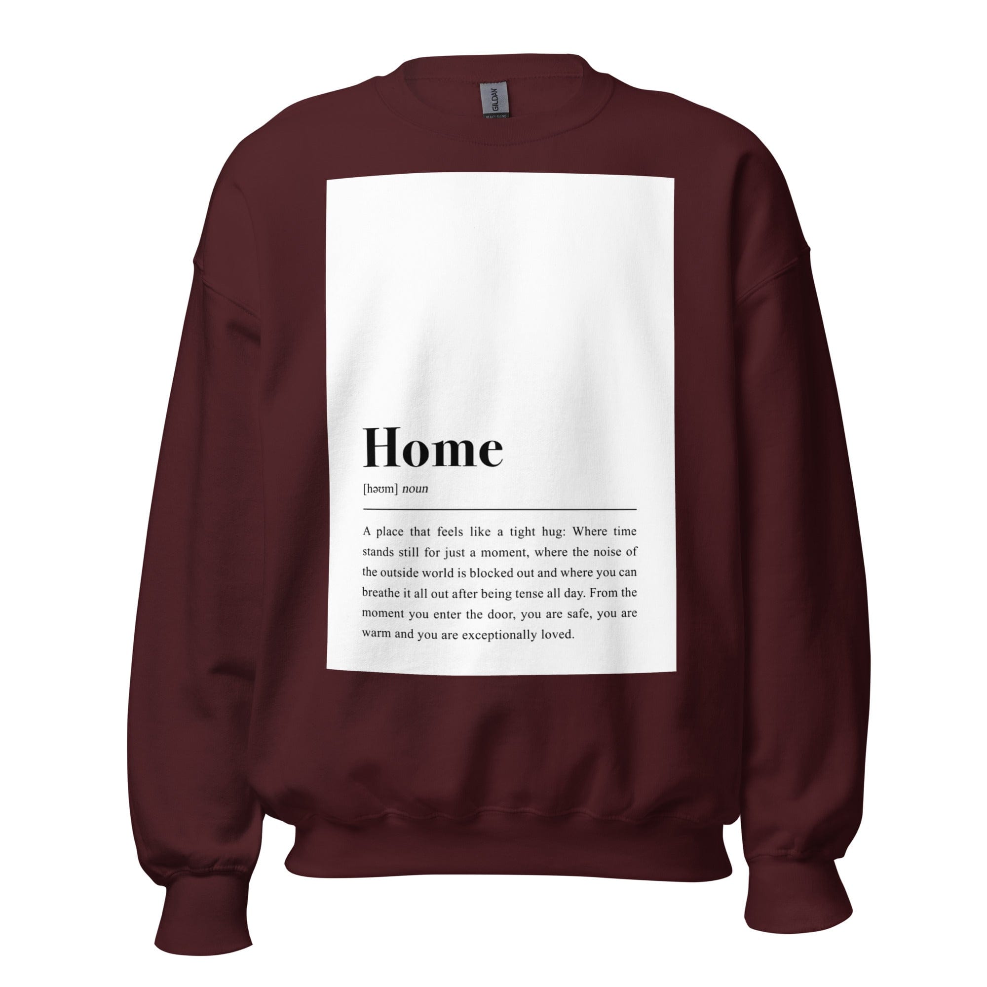 GRAPHIC T-SHIRTS Maroon / S Unisex Crew Neck Sweatshirt - Home