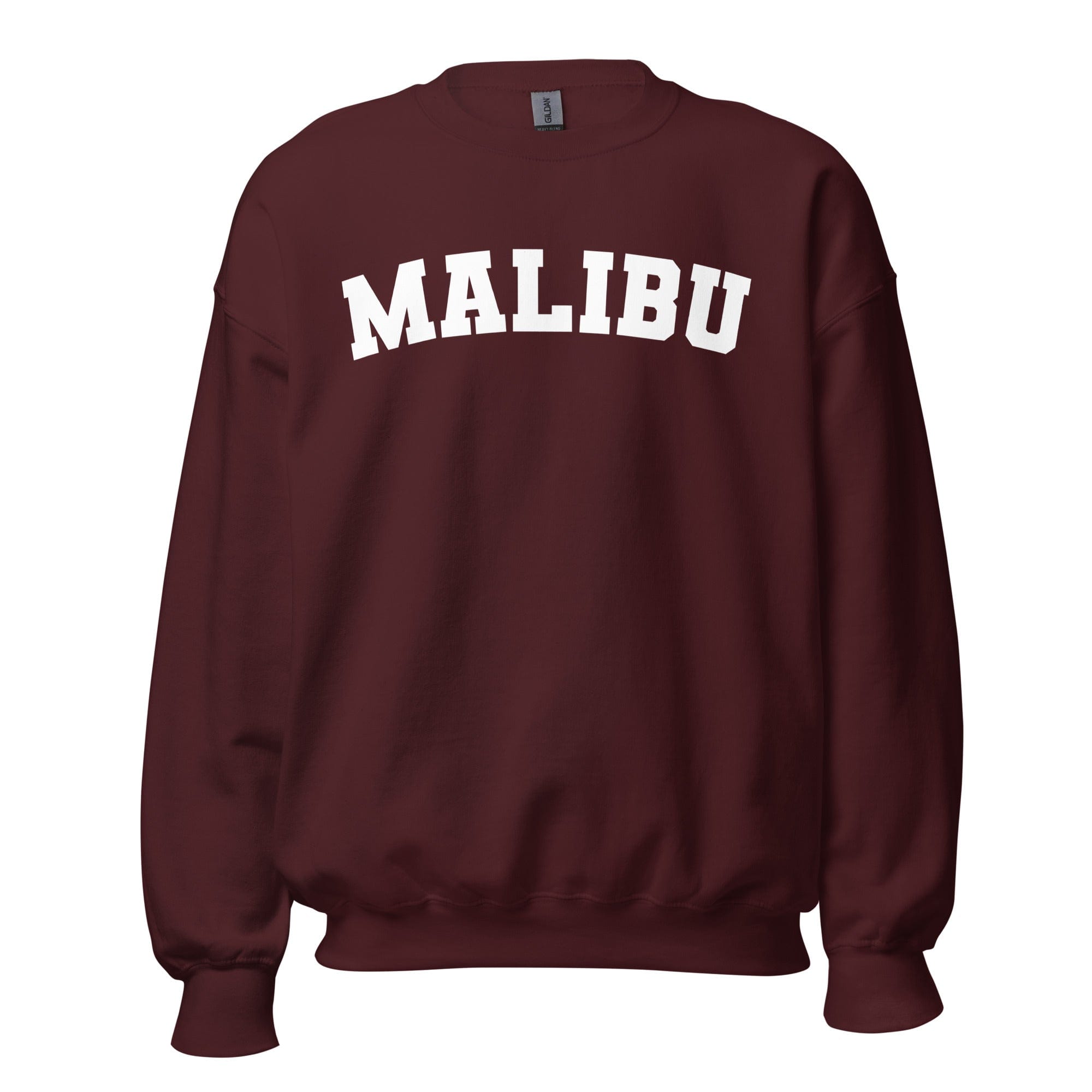 GRAPHIC T-SHIRTS Maroon / S Unisex Crew Neck Sweatshirt - Malibu