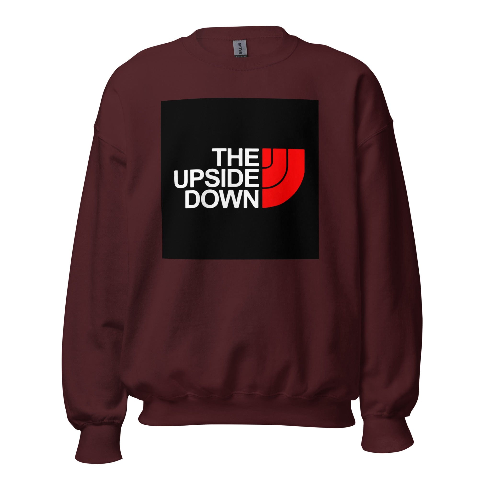 GRAPHIC T-SHIRTS Maroon / S Unisex Crew Neck Sweatshirt - The Upside Down