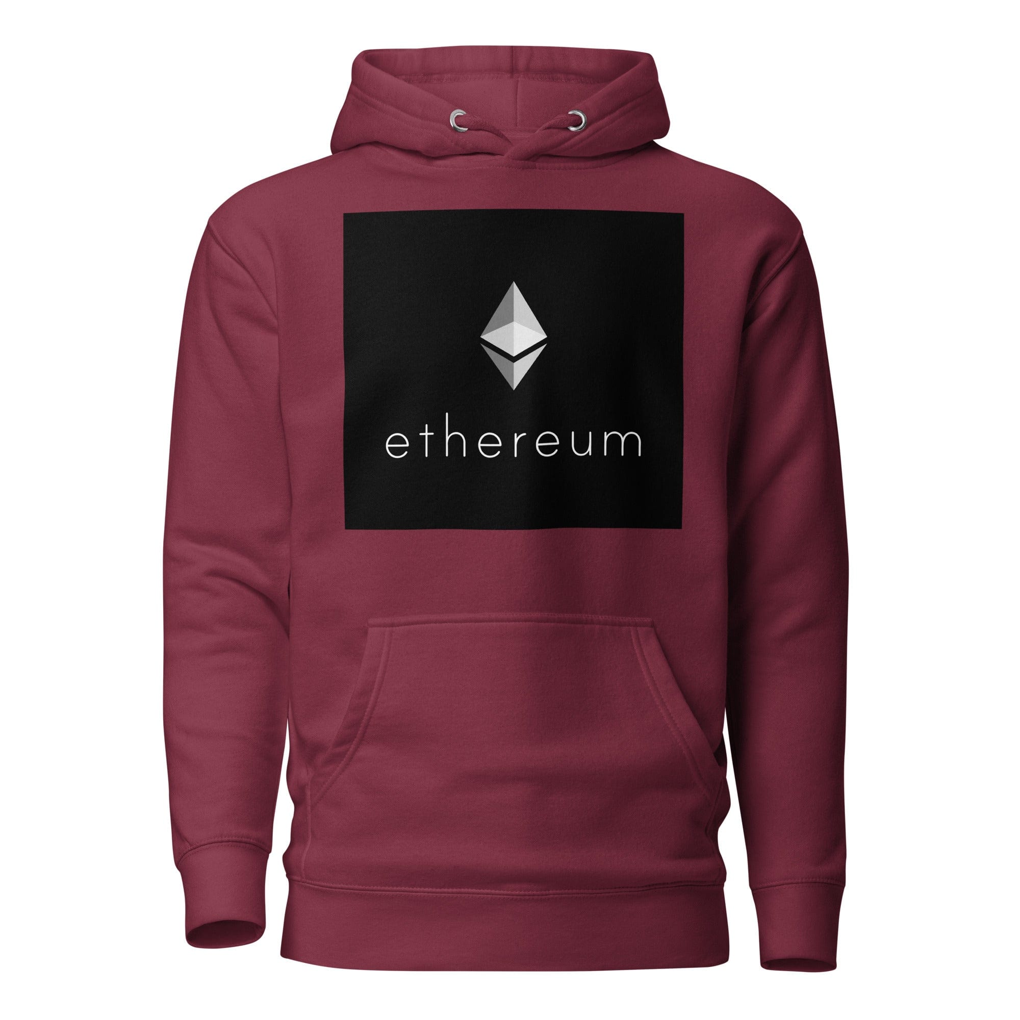 GRAPHIC T-SHIRTS Maroon / S Unisex Premium Hoodie - Cotton Heritage - Ethereum Cryptocurrency Logo