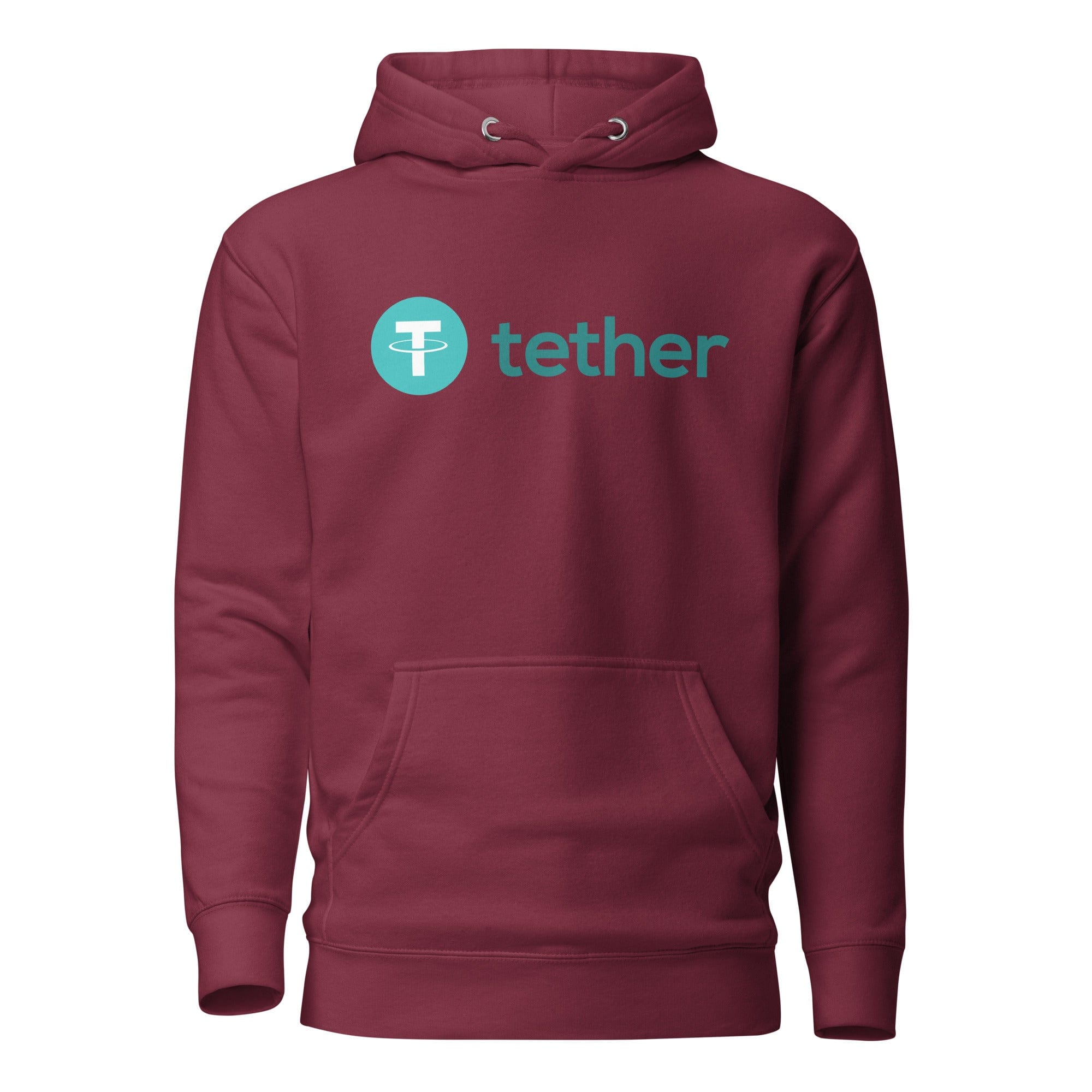 GRAPHIC T-SHIRTS Maroon / S Unisex Premium Hoodie - Cotton Heritage - Tether Cryptocurrency Logo